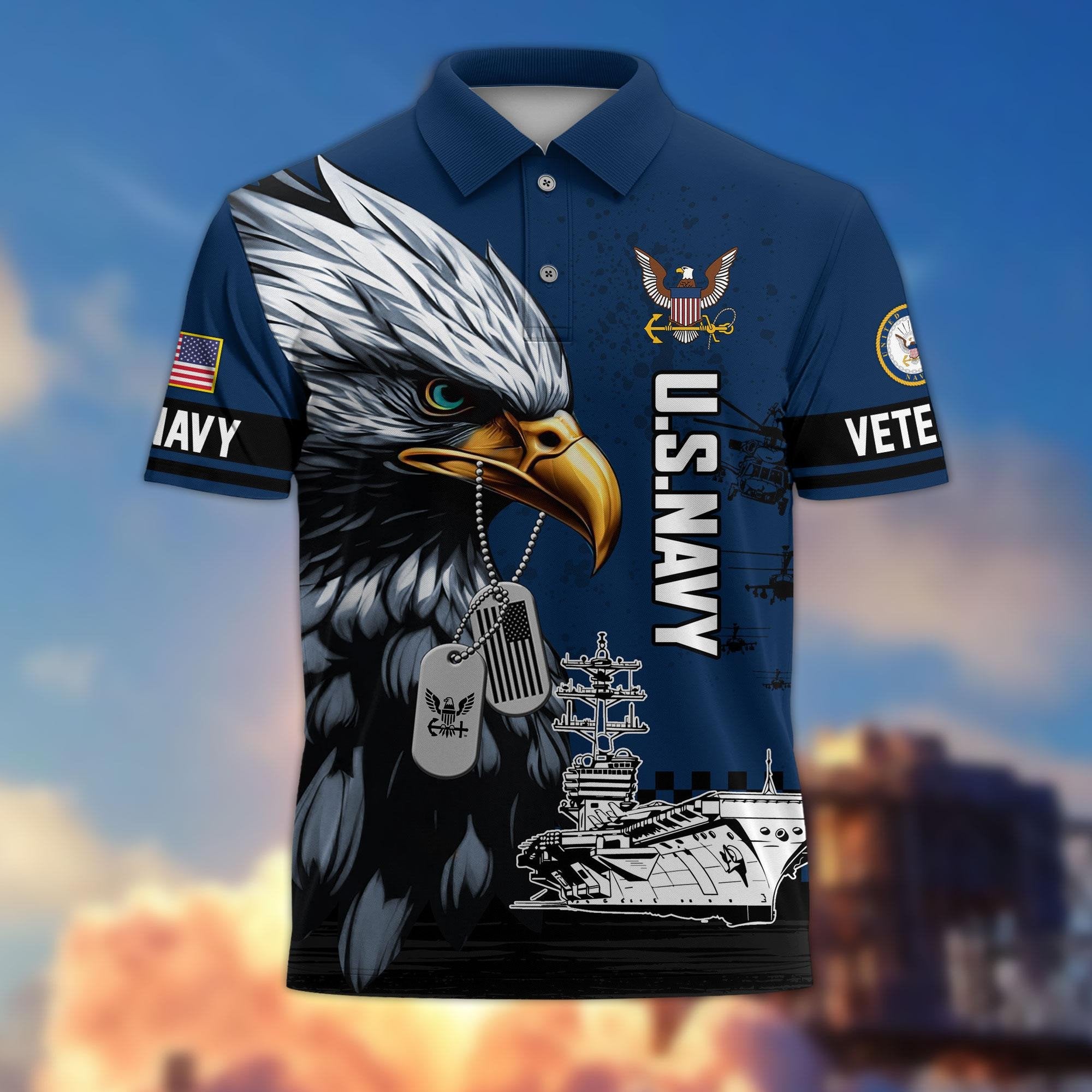 Premium US Veterans Polo Shirt BPHN230412, Gifts For US Veterans, Gifts On Memorial Day, Father's Day, Armed Forces Day, Veterans Day.