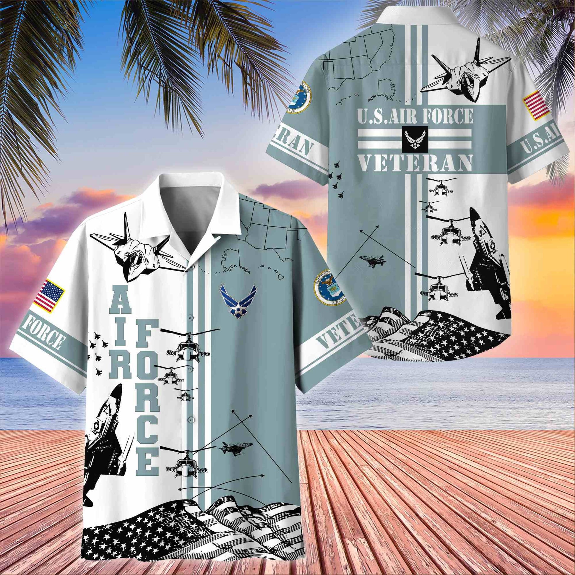 Premium US Veterans Hawaiian Shirt BPVC070501, Gifts For US Veterans, Gifts On Memorial Day, Father's Day, Armed Forces Day, Veterans Day.