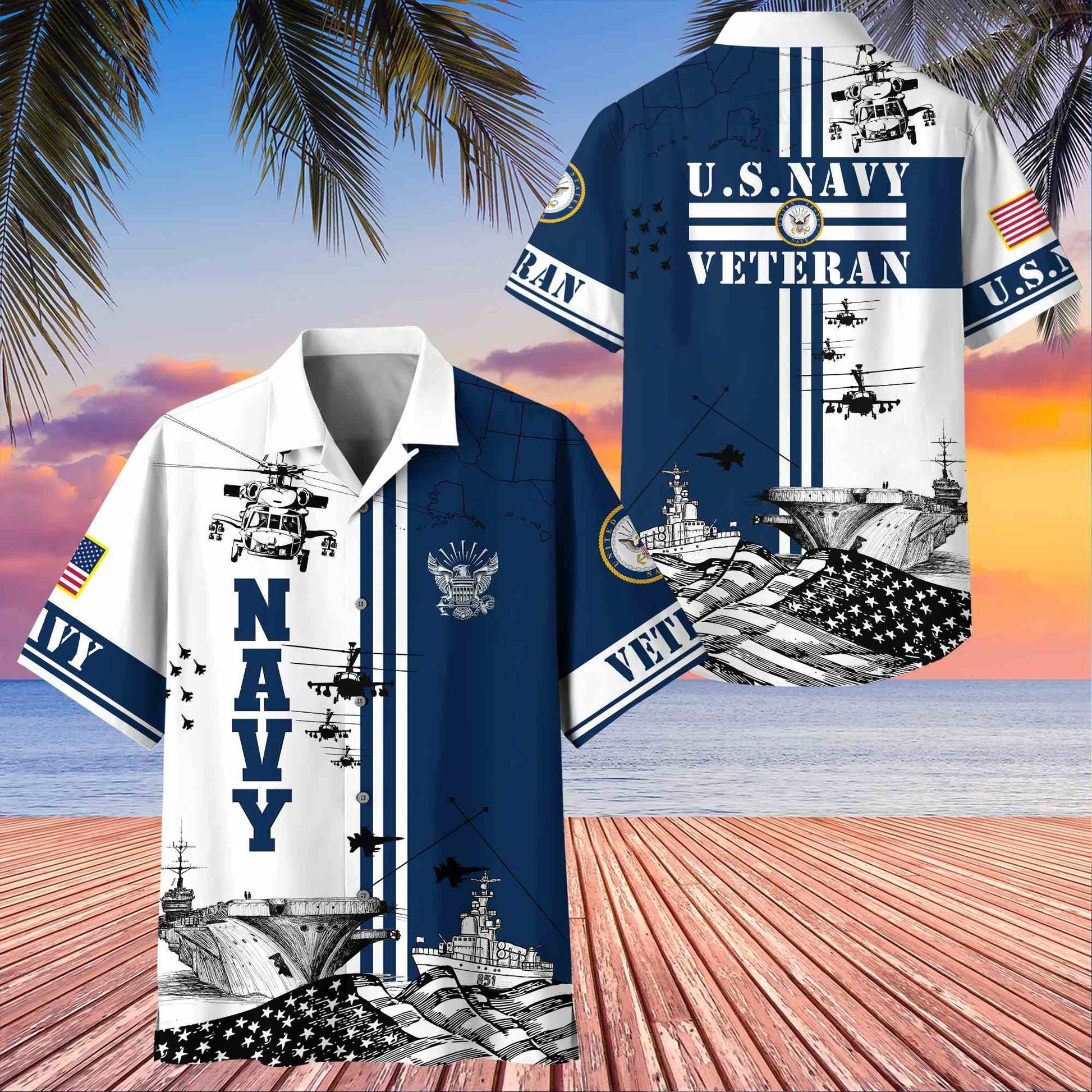 Premium US Veterans Hawaiian Shirt BPVC070501, Gifts For US Veterans, Gifts On Memorial Day, Father's Day, Armed Forces Day, Veterans Day.