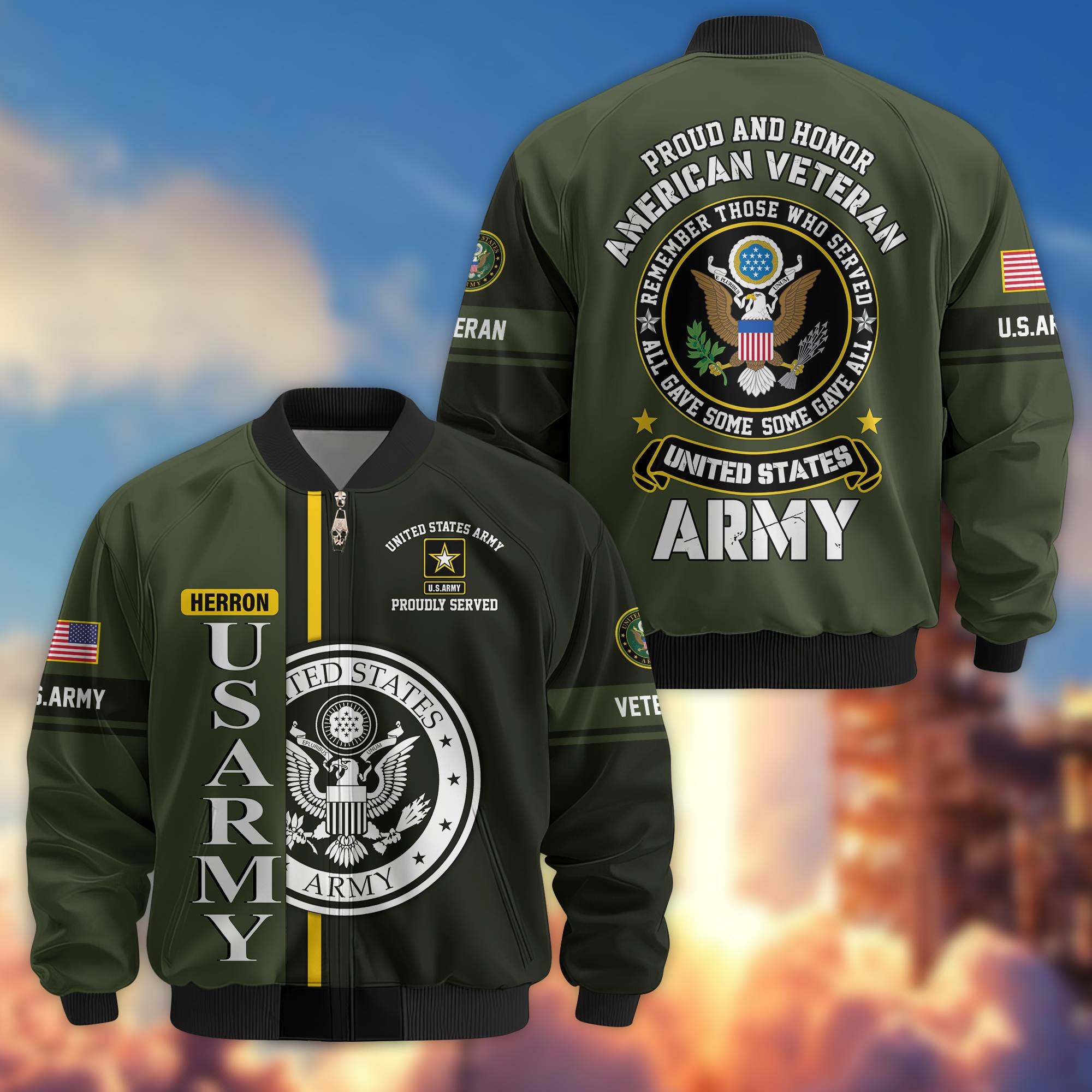 Premium Personalized US Army Bomber Jacket BPVC140510