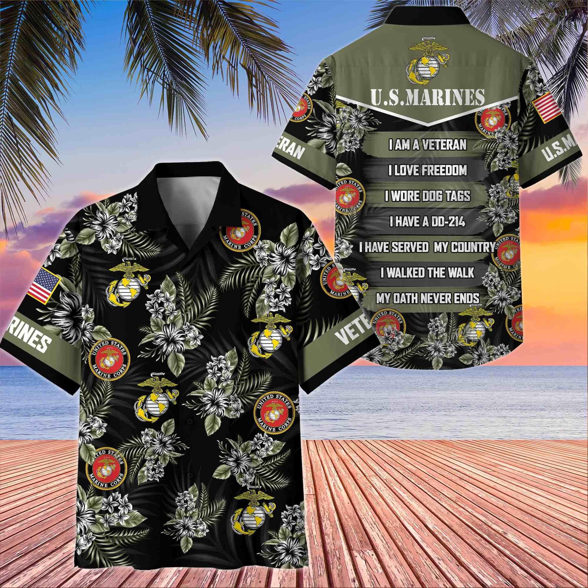 Premium US Veterans Hawaiian Shirt BPHN250411, Gifts For US Veterans, Gifts On Memorial Day, Father's Day, Armed Forces Day, Veterans Day.