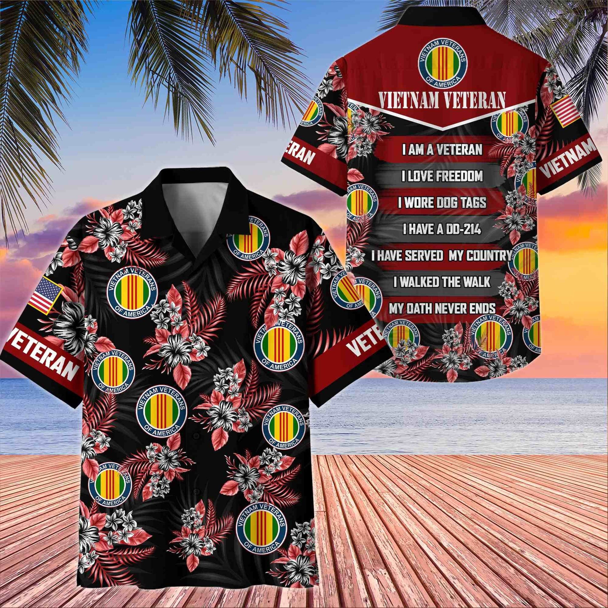 Premium US Veterans Hawaiian Shirt BPHN250411, Gifts For US Veterans, Gifts On Memorial Day, Father's Day, Armed Forces Day, Veterans Day.