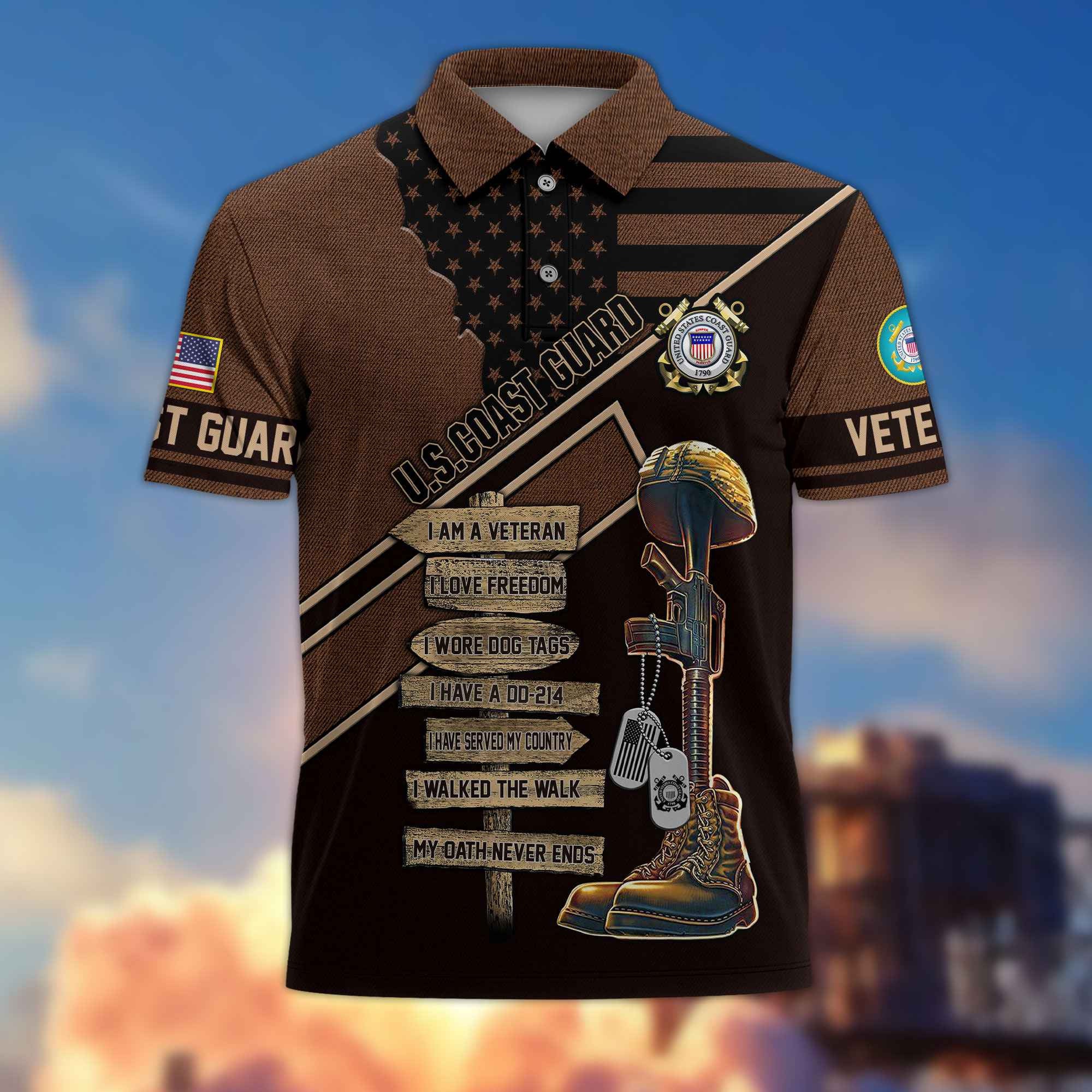 Premium US Veterans Polo Shirt BPHN190311, Gifts For US Veterans, Gifts For Dad, For Husband, Gifts On Father's Day, Armed Forces Day, Independence Day, Veterans Day.