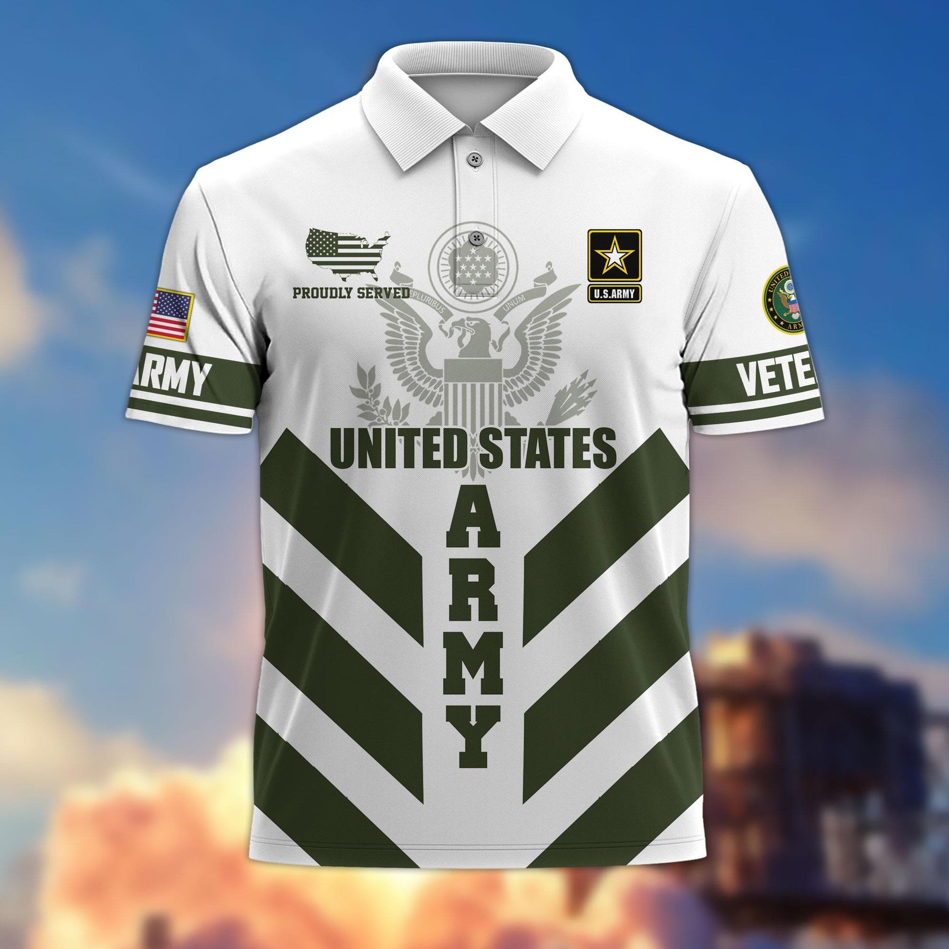 Premium US Veterans Polo Shirt BPHN280411, Gifts For US Veterans, Gifts On Father's Day, Armed Forces Day, Veterans Day.