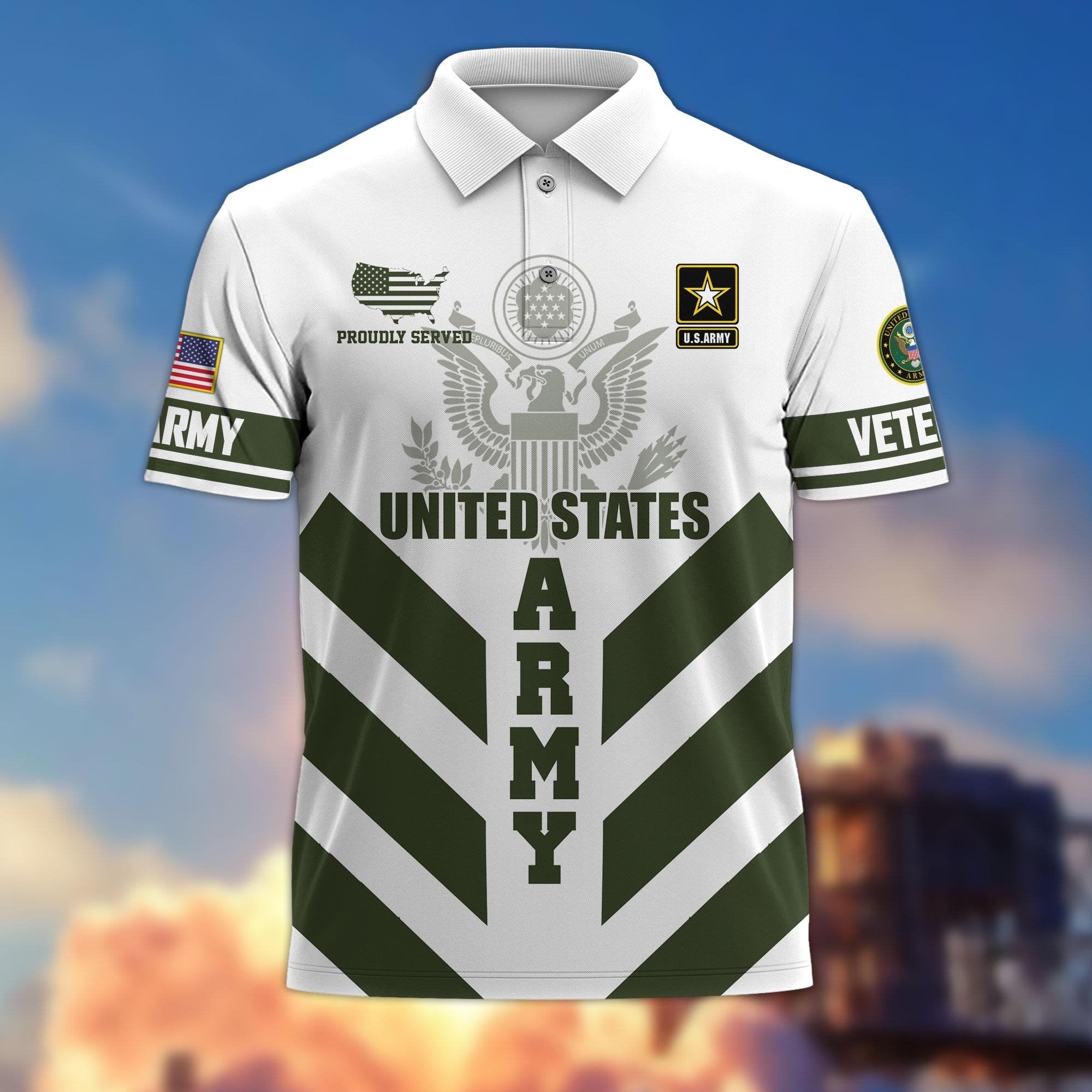 Premium US Veterans Polo Shirt BPHN280411, Gifts For US Veterans, Gifts On Father's Day, Armed Forces Day, Veterans Day.