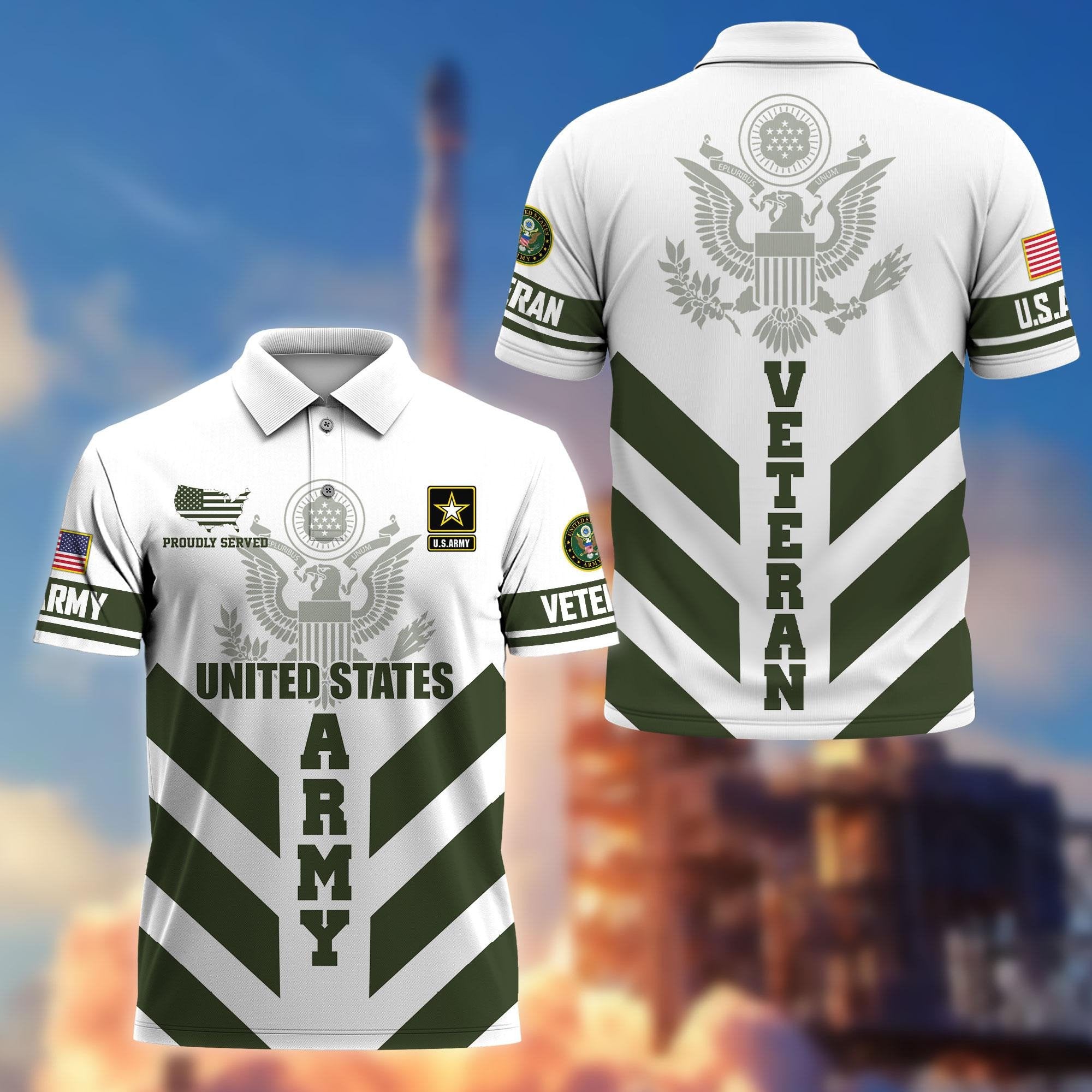 Premium US Veterans Polo Shirt BPHN280411, Gifts For US Veterans, Gifts On Father's Day, Armed Forces Day, Veterans Day.