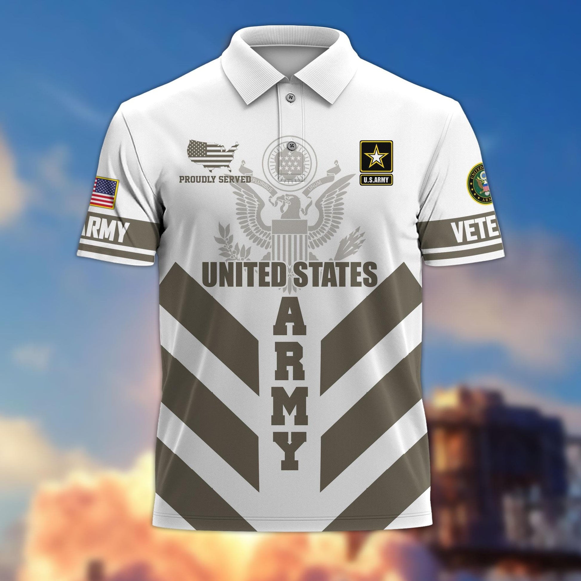 Premium US Veterans Polo Shirt BPHN280411, Gifts For US Veterans, Gifts On Father's Day, Armed Forces Day, Veterans Day.