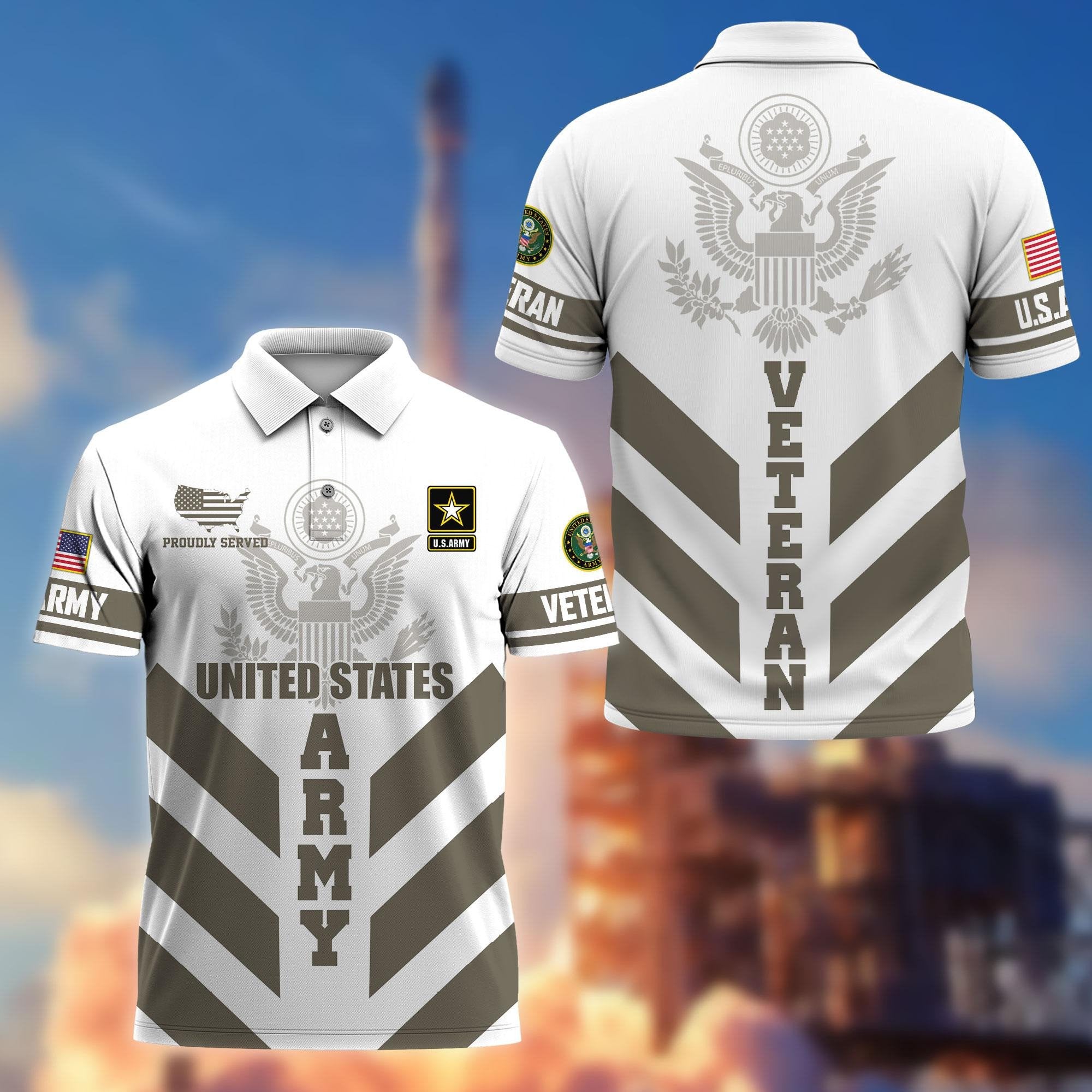 Premium US Veterans Polo Shirt BPHN280411, Gifts For US Veterans, Gifts On Father's Day, Armed Forces Day, Veterans Day.