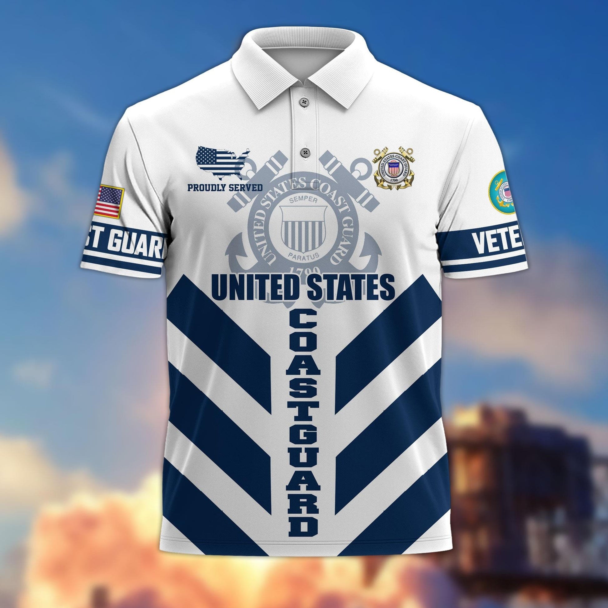 Premium US Veterans Polo Shirt BPHN280411, Gifts For US Veterans, Gifts On Father's Day, Armed Forces Day, Veterans Day.