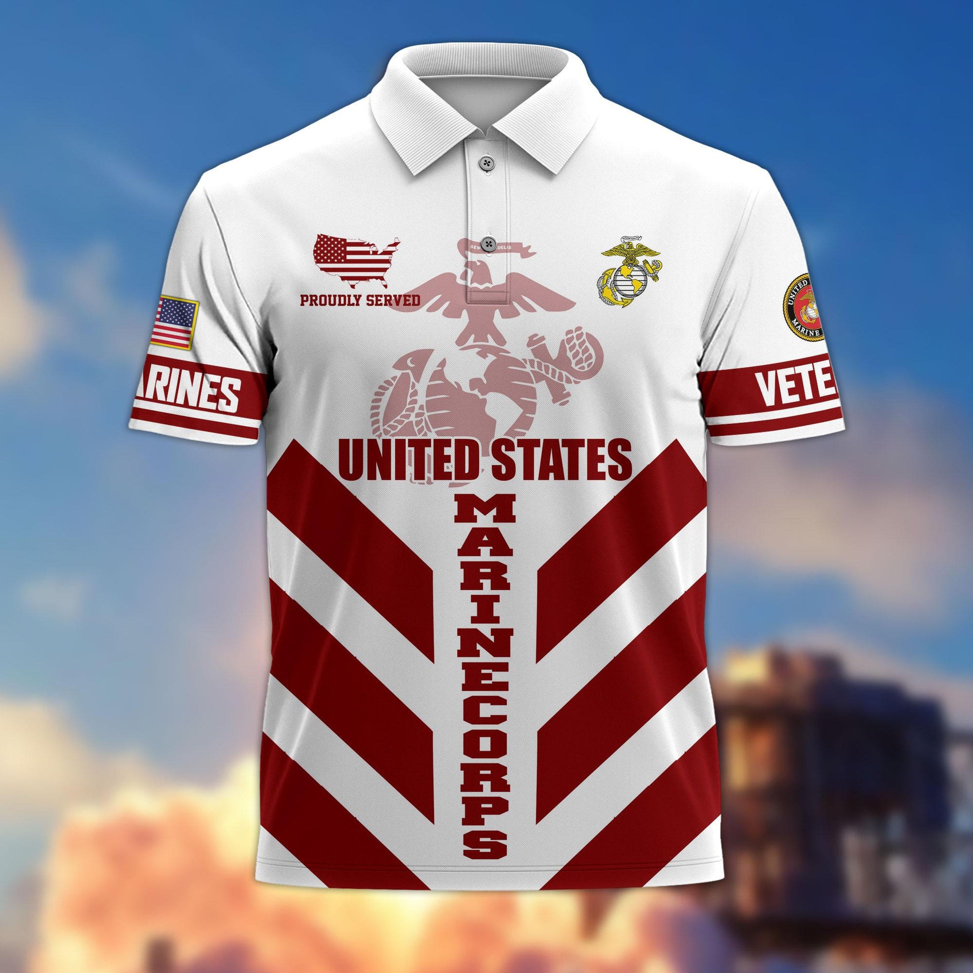 Premium US Veterans Polo Shirt BPHN280411, Gifts For US Veterans, Gifts On Father's Day, Armed Forces Day, Veterans Day.