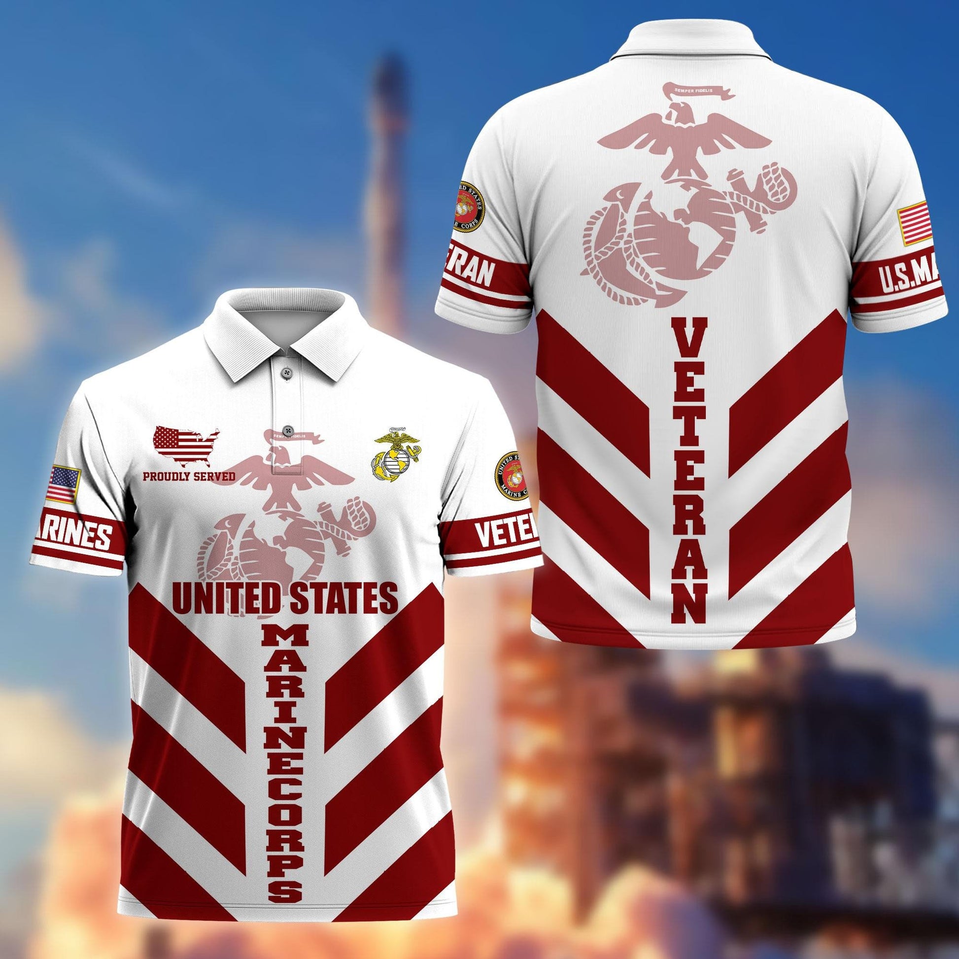 Premium US Veterans Polo Shirt BPHN280411, Gifts For US Veterans, Gifts On Father's Day, Armed Forces Day, Veterans Day.
