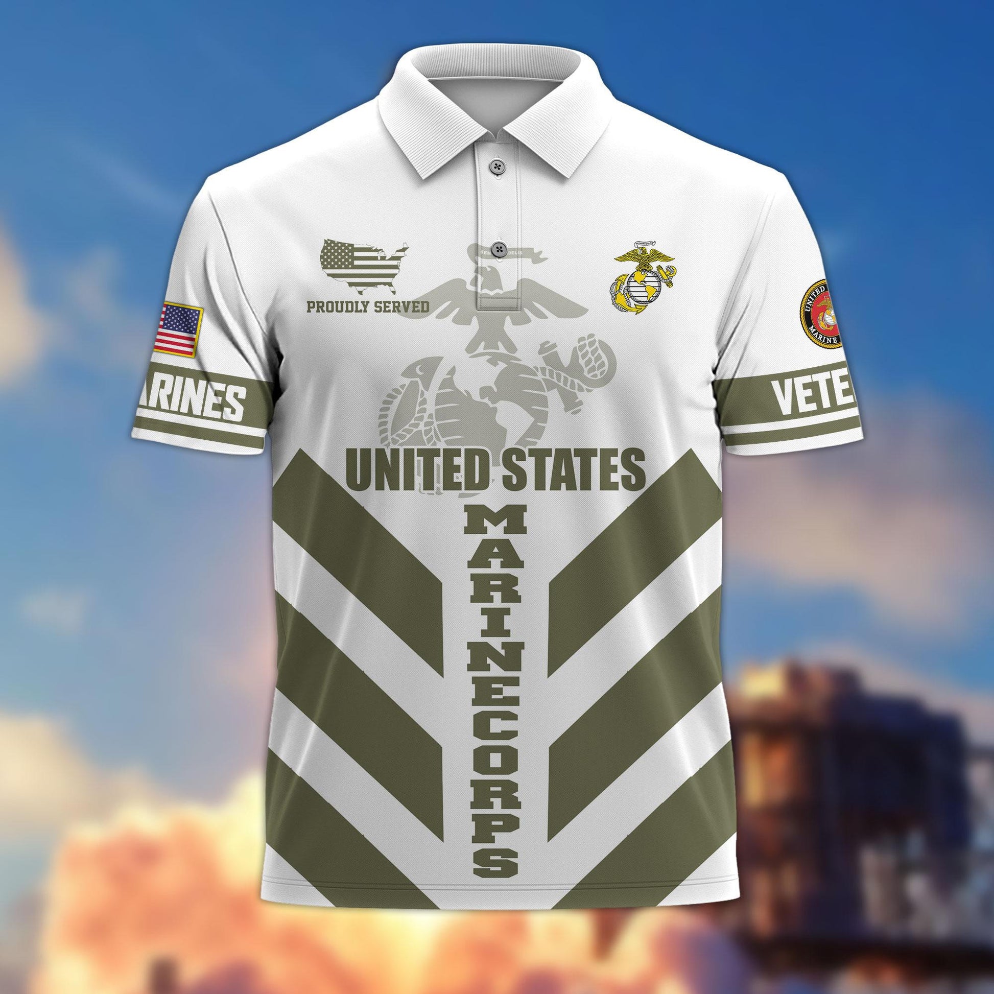 Premium US Veterans Polo Shirt BPHN280411, Gifts For US Veterans, Gifts On Father's Day, Armed Forces Day, Veterans Day.