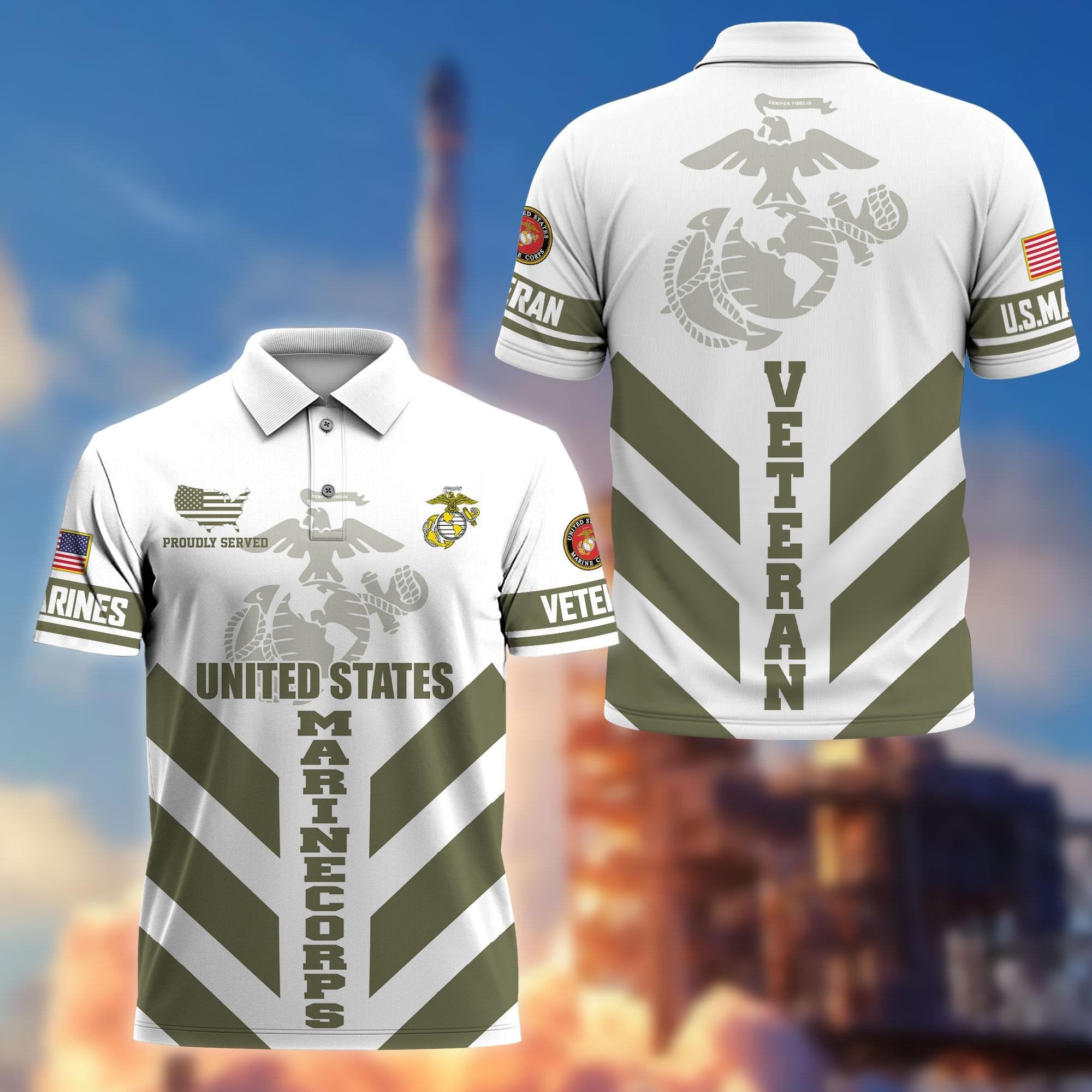 Premium US Veterans Polo Shirt BPHN280411, Gifts For US Veterans, Gifts On Father's Day, Armed Forces Day, Veterans Day.