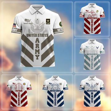 Premium US Veterans Polo Shirt BPHN280411, Gifts For US Veterans, Gifts On Father's Day, Armed Forces Day, Veterans Day.
