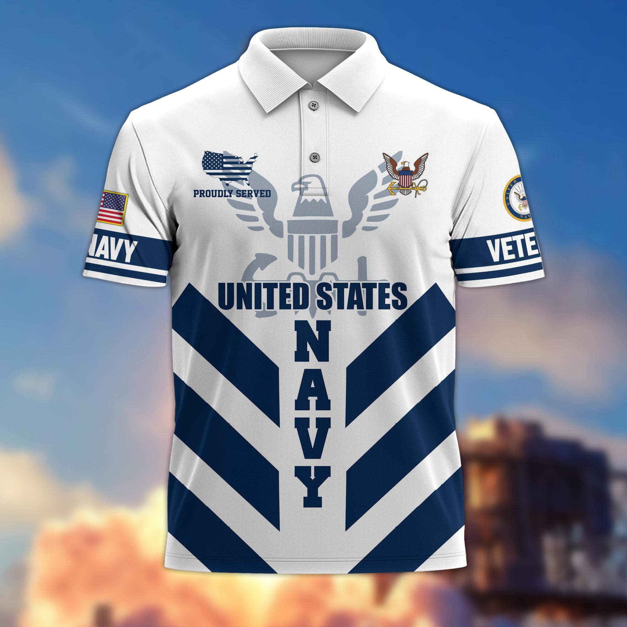 Premium US Veterans Polo Shirt BPHN280411, Gifts For US Veterans, Gifts On Father's Day, Armed Forces Day, Veterans Day.