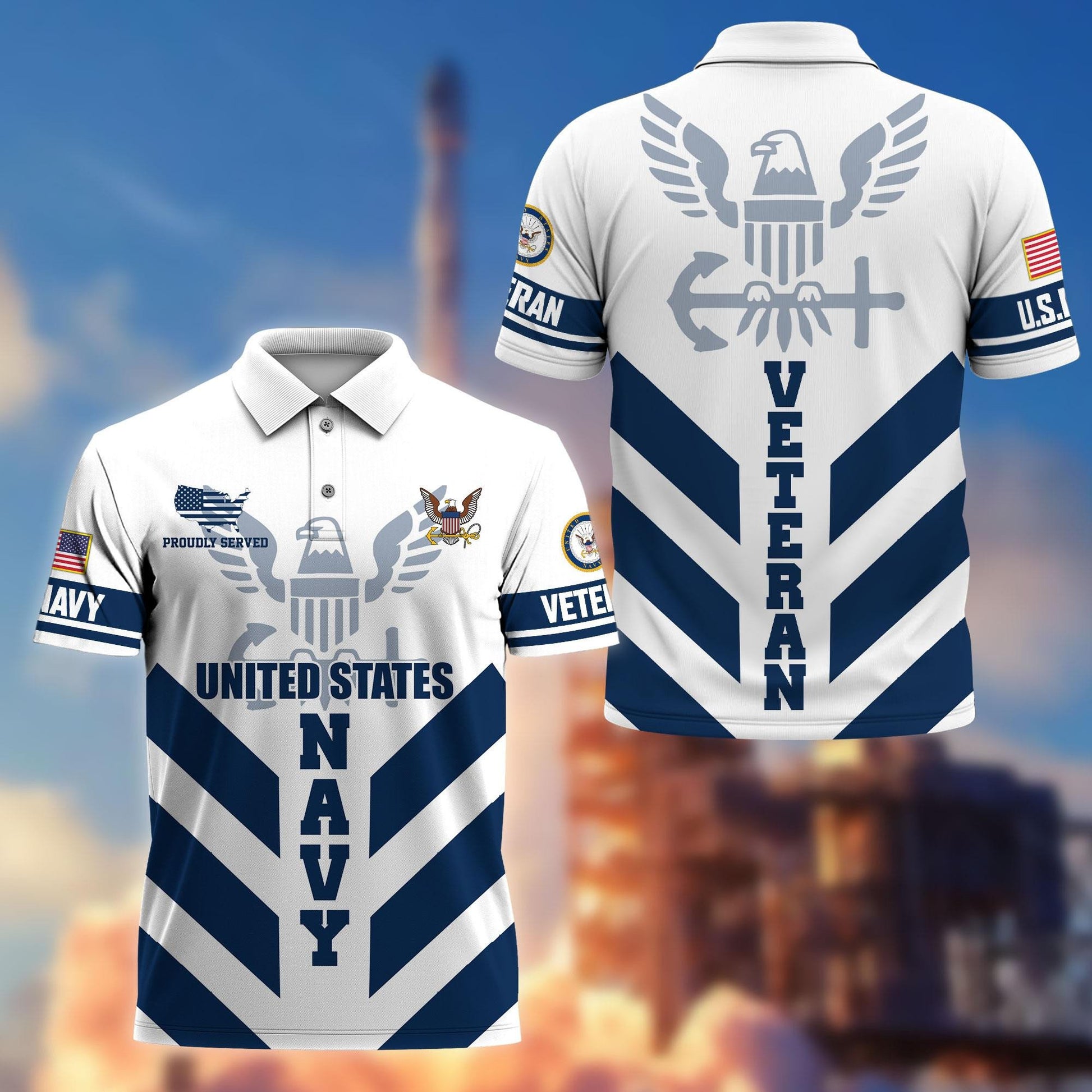 Premium US Veterans Polo Shirt BPHN280411, Gifts For US Veterans, Gifts On Father's Day, Armed Forces Day, Veterans Day.