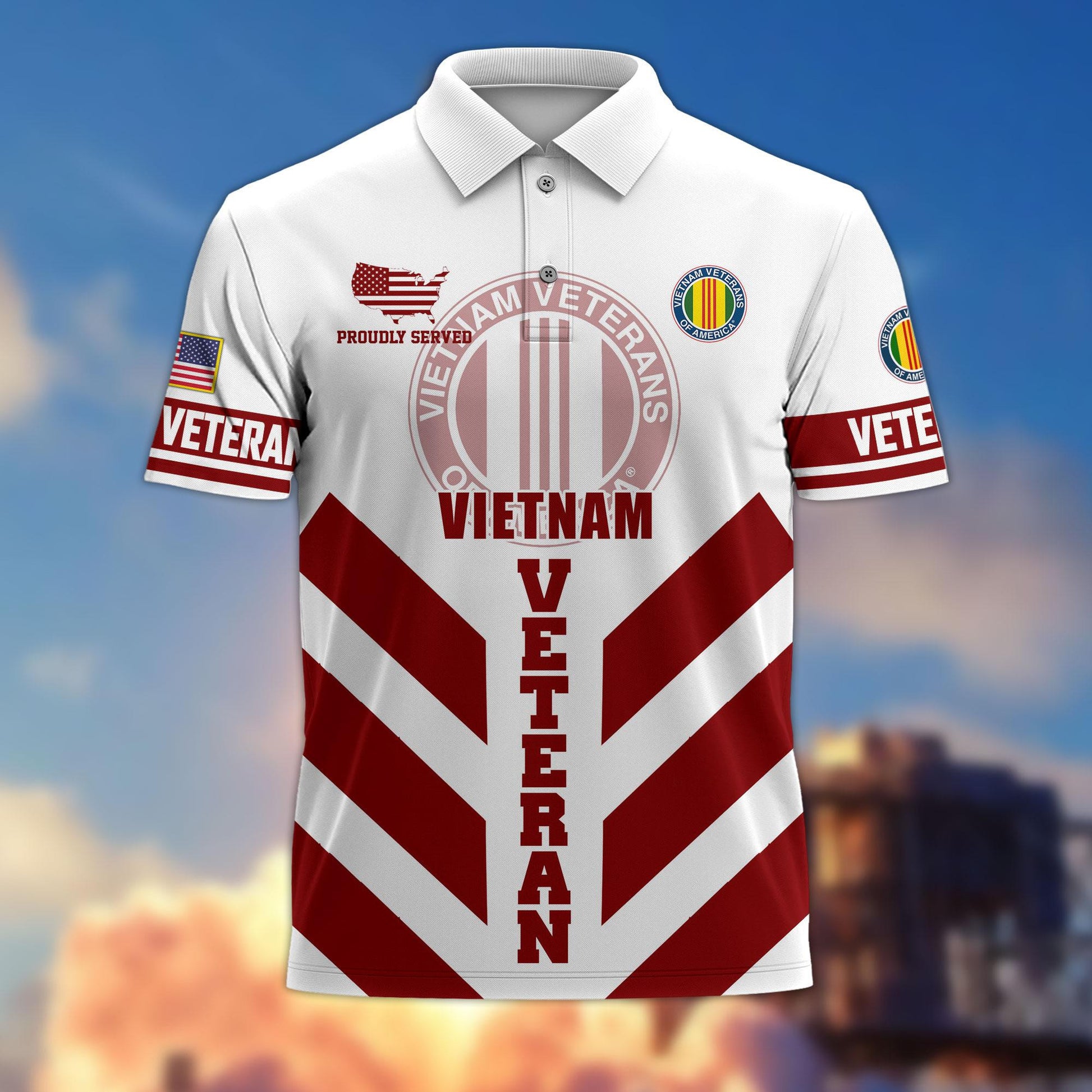 Premium US Veterans Polo Shirt BPHN280411, Gifts For US Veterans, Gifts On Father's Day, Armed Forces Day, Veterans Day.