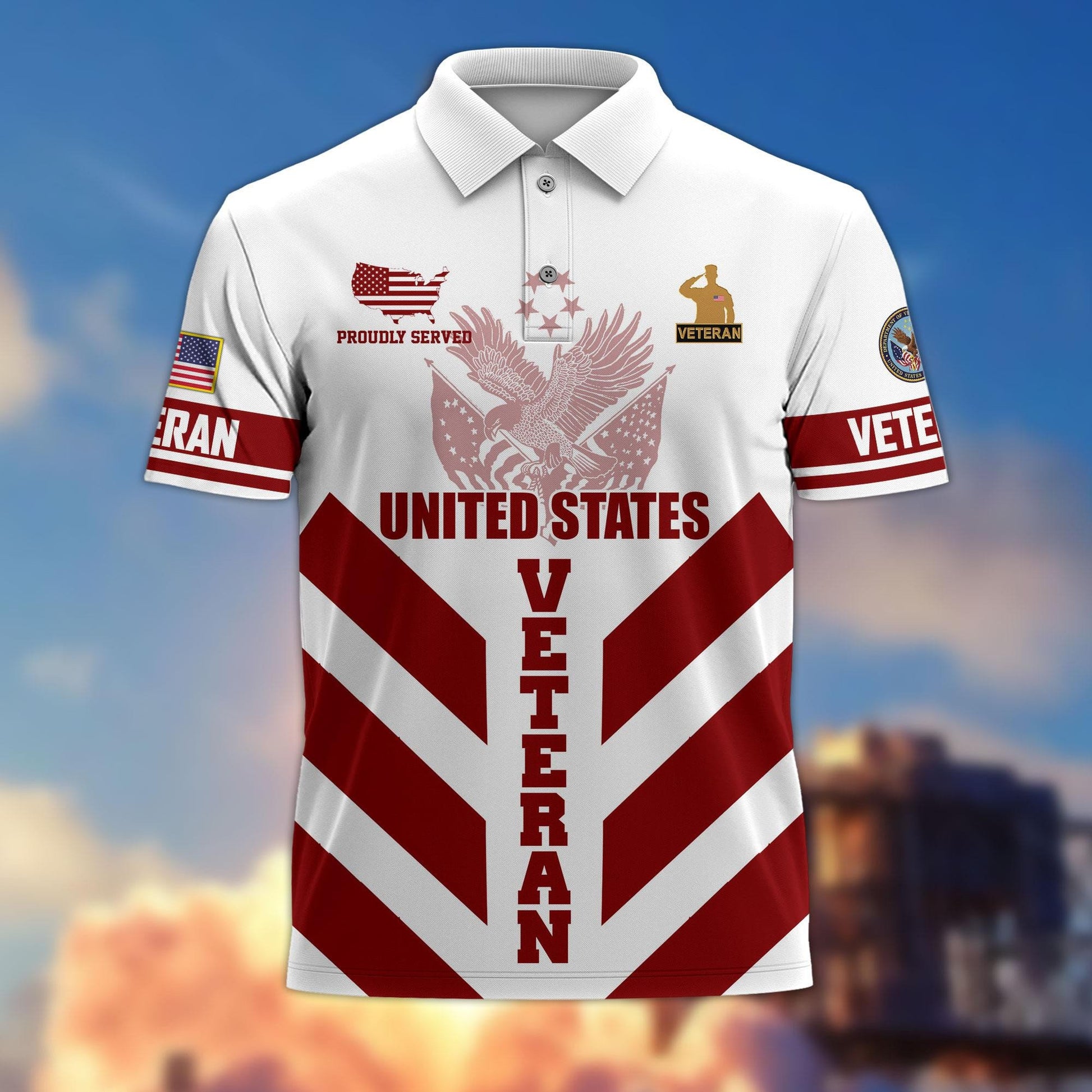 Premium US Veterans Polo Shirt BPHN280411, Gifts For US Veterans, Gifts On Father's Day, Armed Forces Day, Veterans Day.