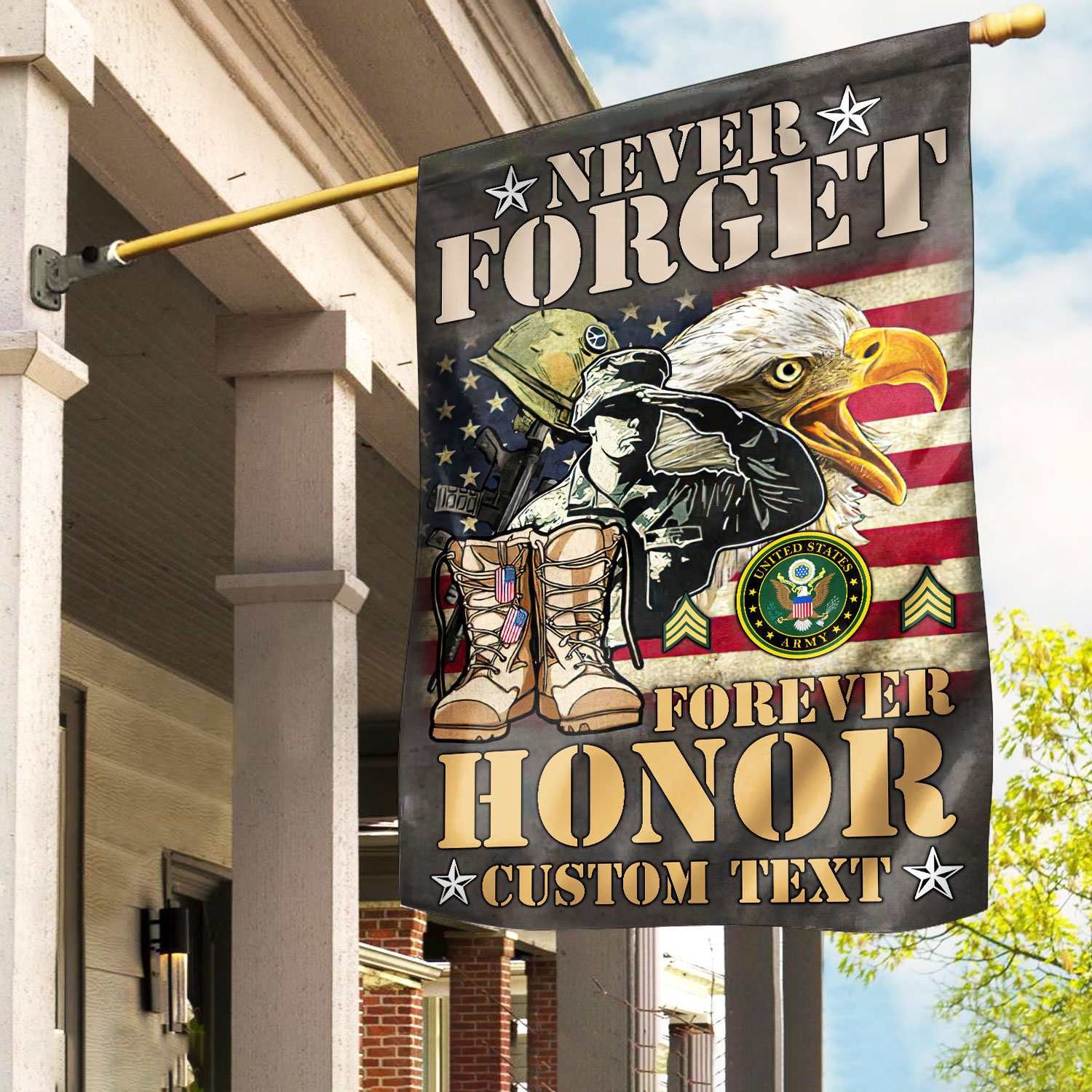 Premium Custom US Army Veteran Flag VPVC110701, Gift For Army Veteran, American Flag, Patriotic Flag, Garden Flag, House Flag