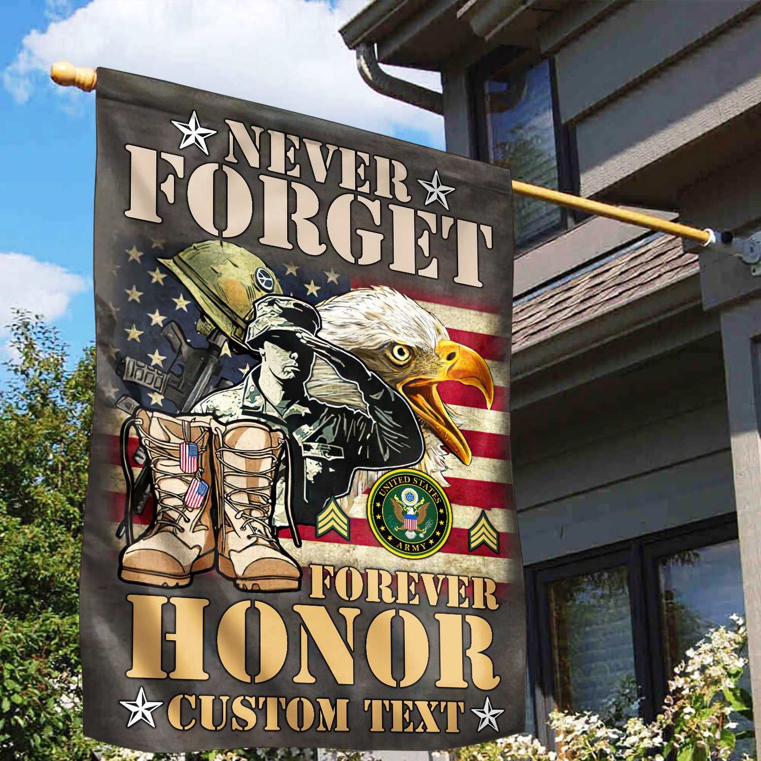Premium Custom US Army Veteran Flag VPVC110701, Gift For Army Veteran, American Flag, Patriotic Flag, Garden Flag, House Flag