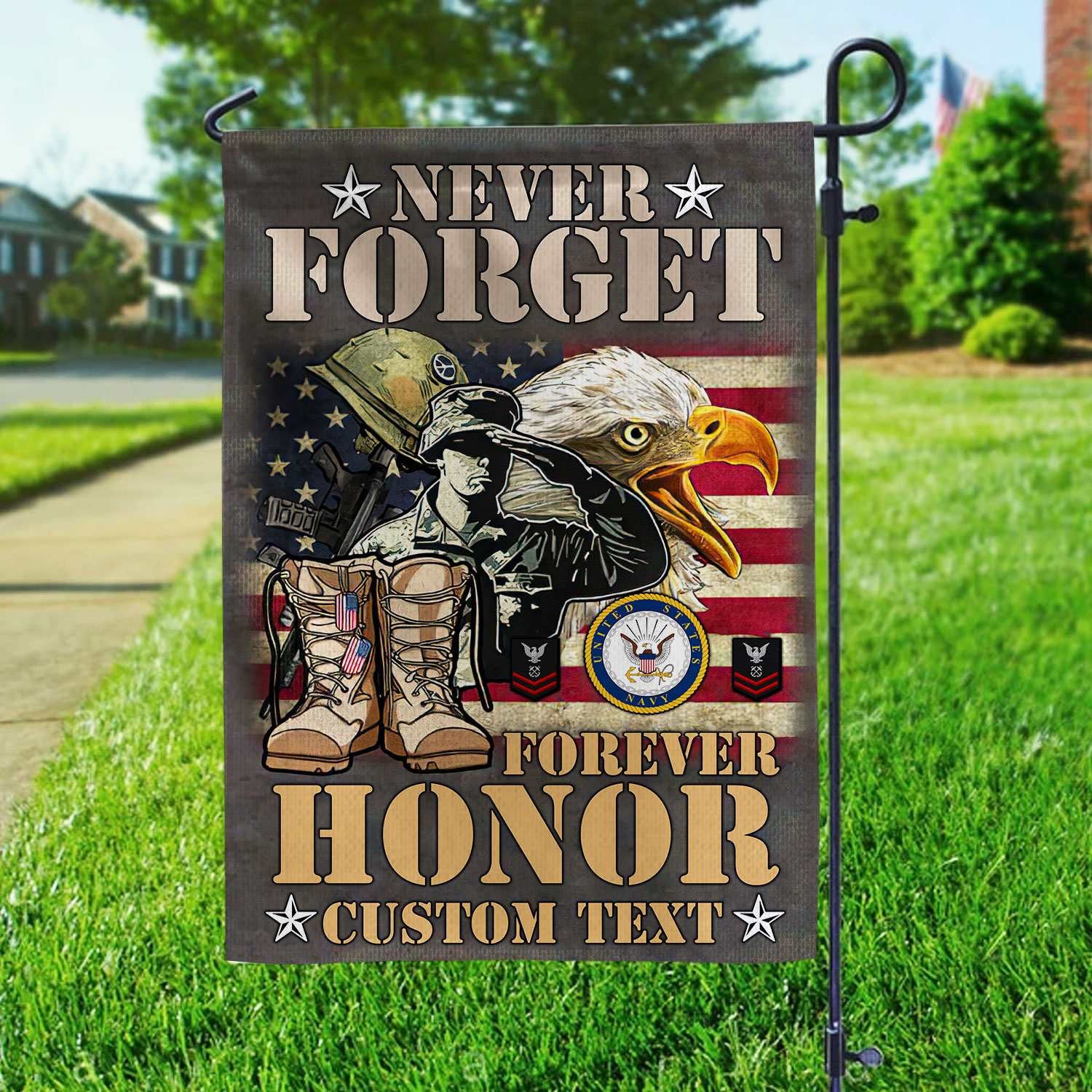 Premium Custom US Navy Veteran Flag VPVC110702, Gift For Navy Veteran, American Flag, Patriotic Flag, Garden Flag, House Flag