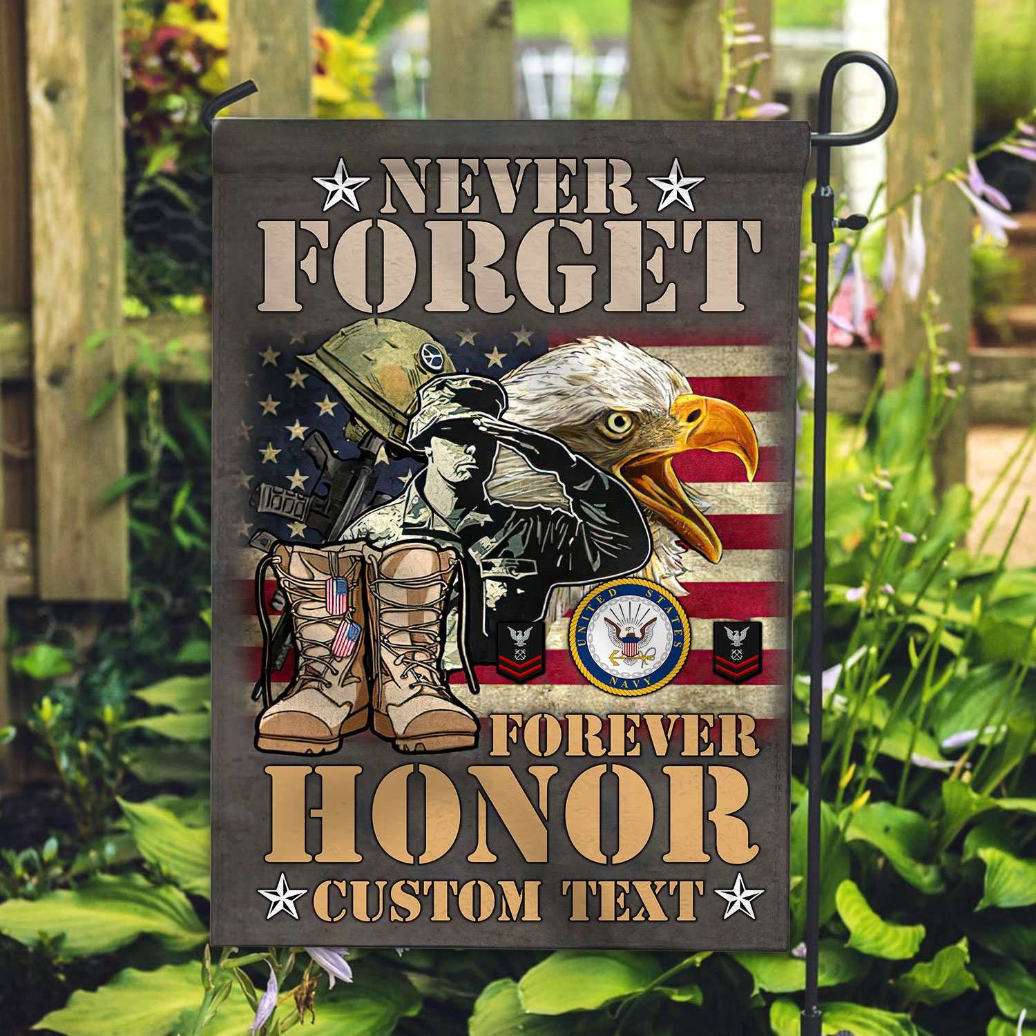 Premium Custom US Navy Veteran Flag VPVC110702, Gift For Navy Veteran, American Flag, Patriotic Flag, Garden Flag, House Flag