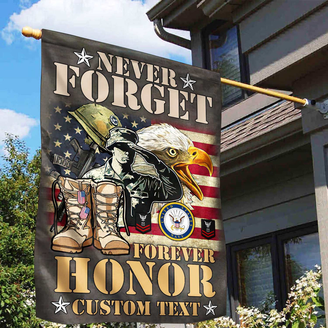 Premium Custom US Navy Veteran Flag VPVC110702, Gift For Navy Veteran, American Flag, Patriotic Flag, Garden Flag, House Flag