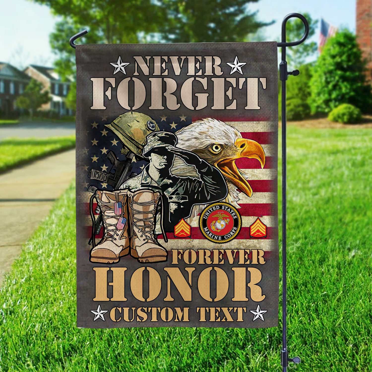 Premium Custom USMC Veteran Flag VPVC110703, Gift For Marine Veteran, American Flag, Patriotic Flag, Garden Flag, House Flag