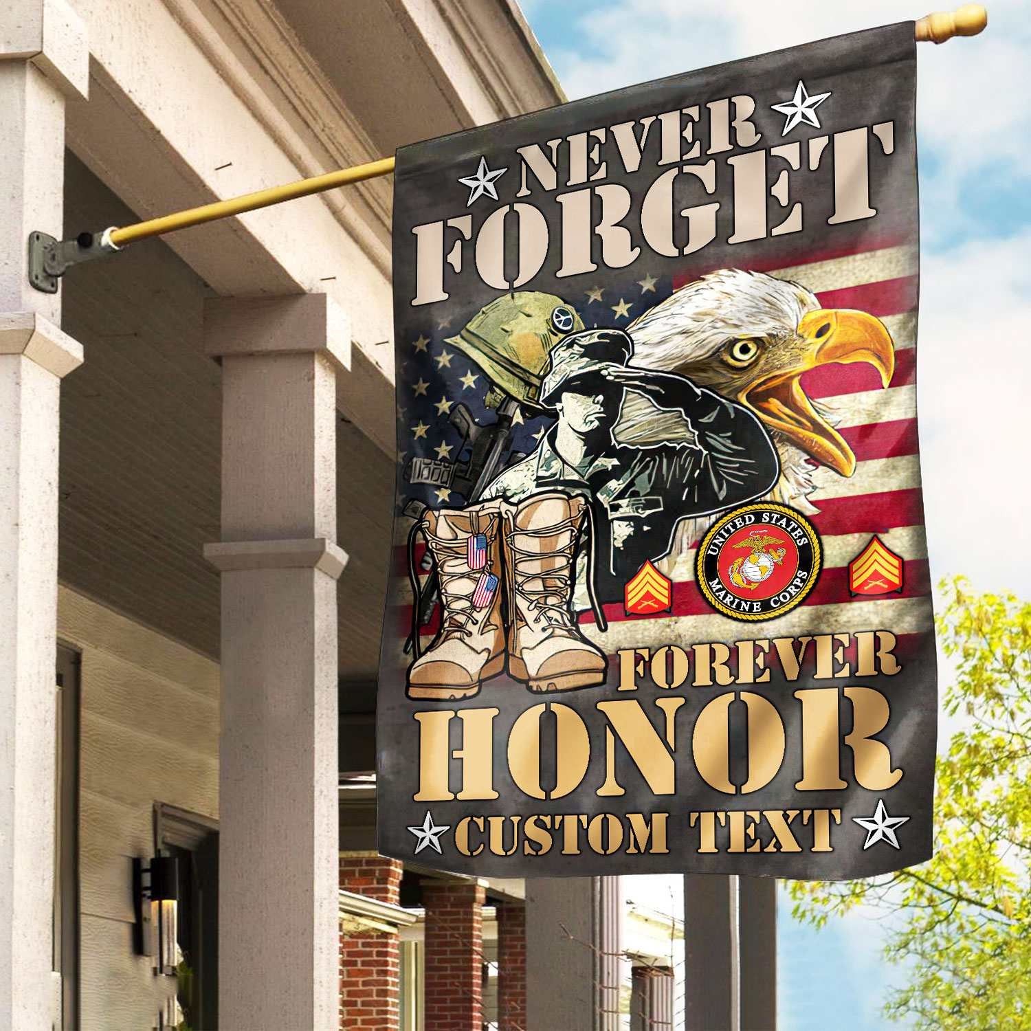 Premium Custom USMC Veteran Flag VPVC110703, Gift For Marine Veteran, American Flag, Patriotic Flag, Garden Flag, House Flag