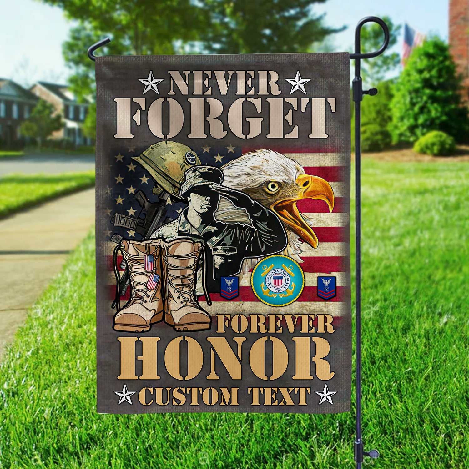 Premium Custom USCG Veteran Flag VPVC110705, Gift For Coast Guard Veteran, American Flag, Patriotic Flag, Garden Flag, House Flag