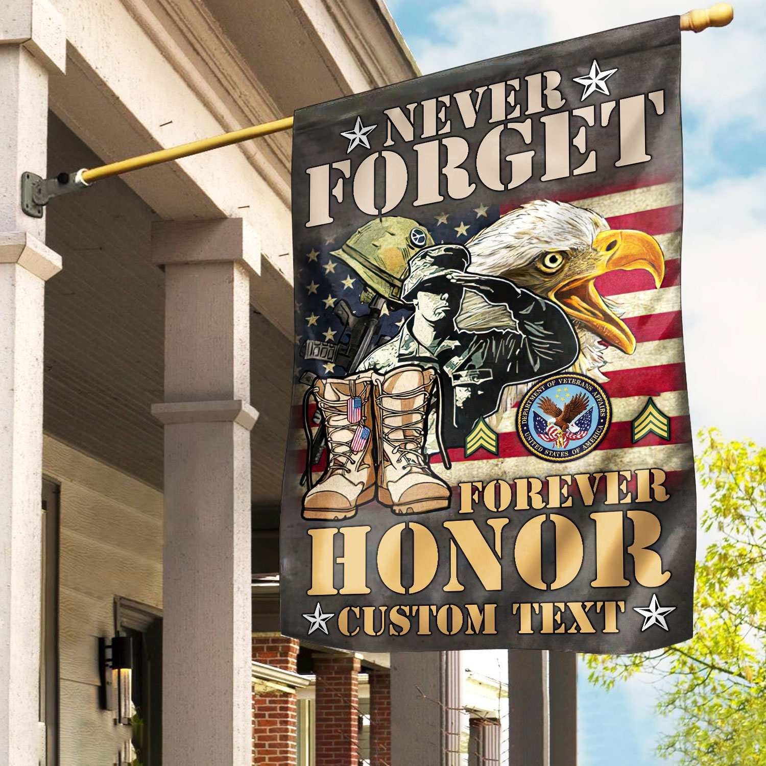 Premium Custom US Veteran Flag VPVC110707, Gift For US Veteran, American Flag, Patriotic Flag, Garden Flag, House Flag