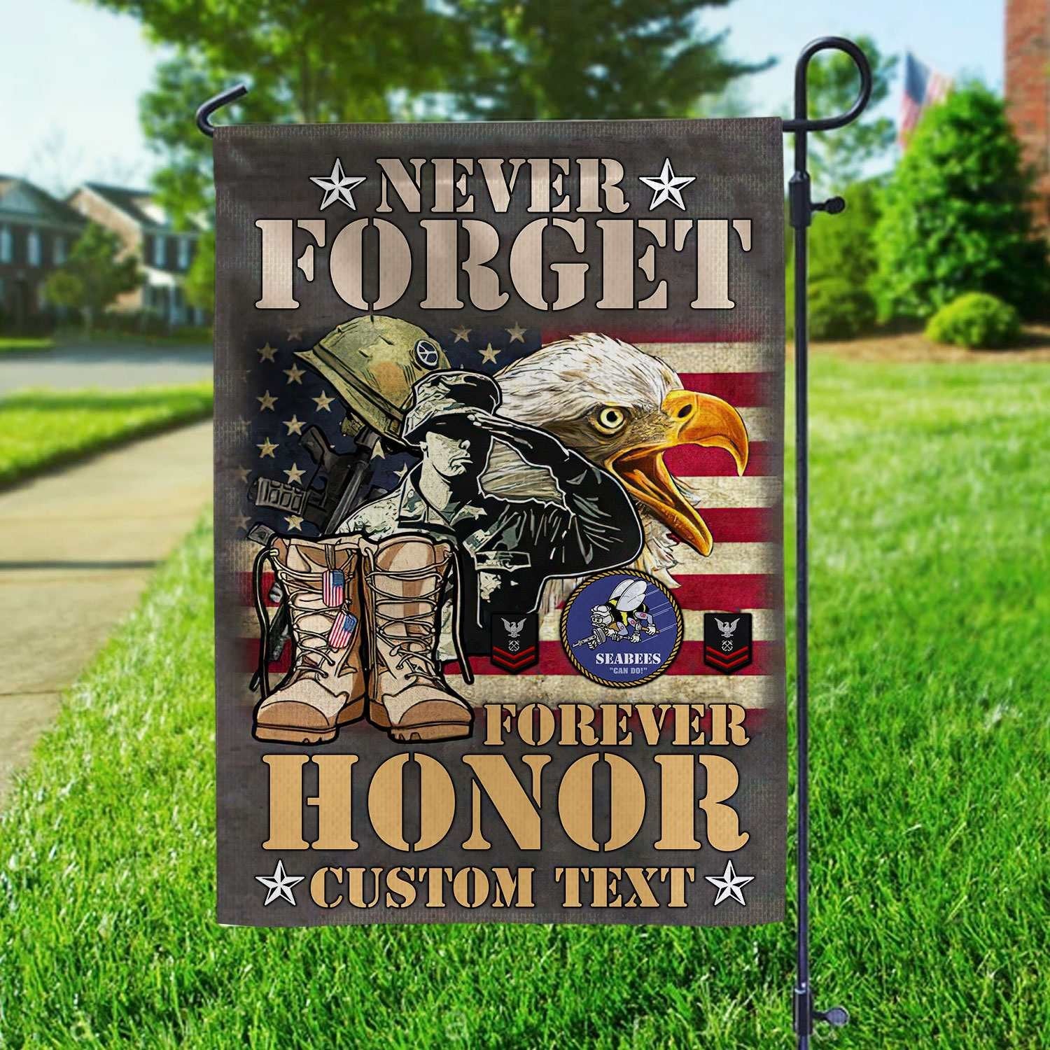 Premium Custom US Seabees Veteran Flag VPVC110709, Gift For Seabees Veteran, American Flag, Patriotic Flag, Garden Flag, House Flag