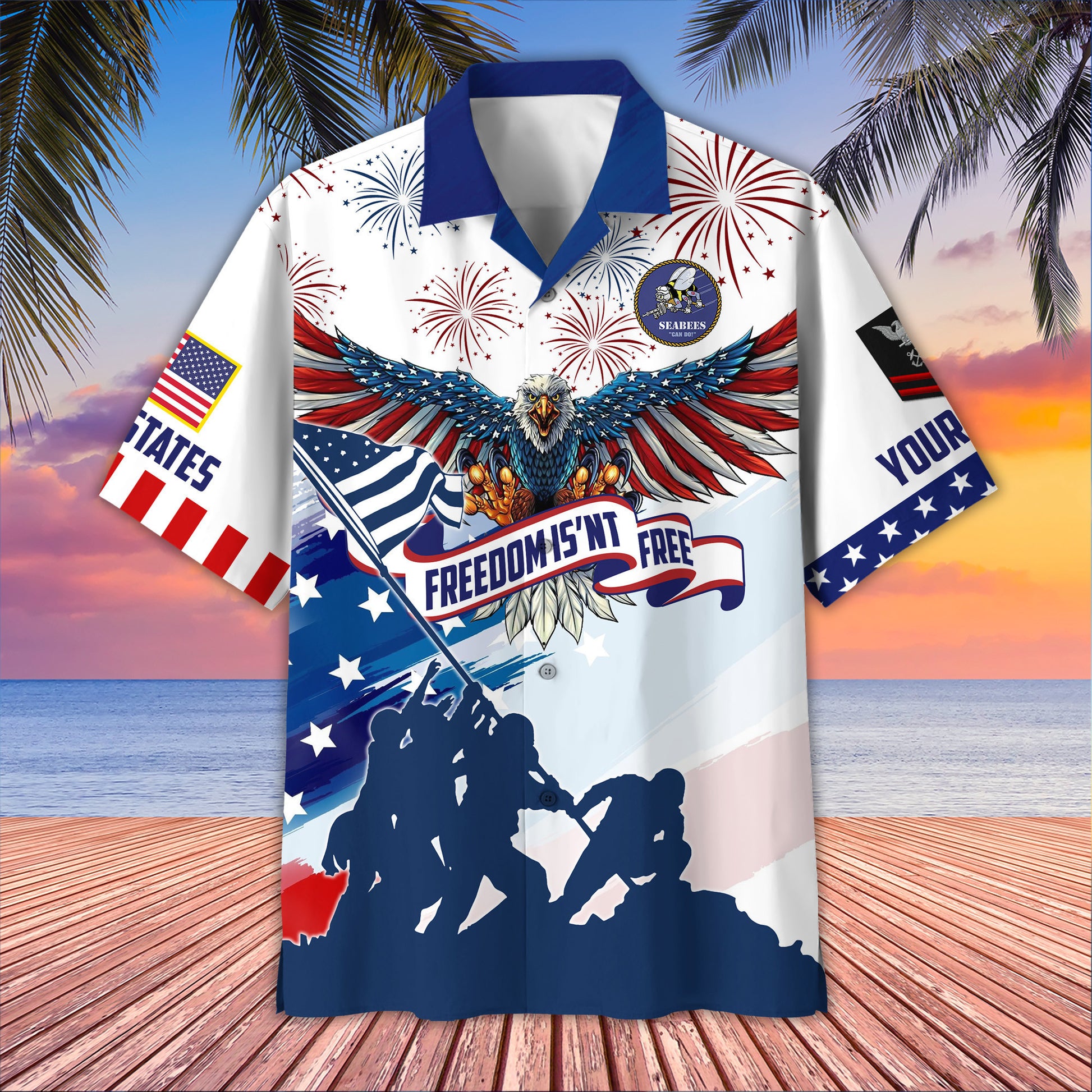 US Seabees Custom Hawaiian Shirt VPVC406609, Gifts For Seabees Veteran, Best Gifts On Father's Day, Armed Forces Day, Independence Day, Veterans Day.