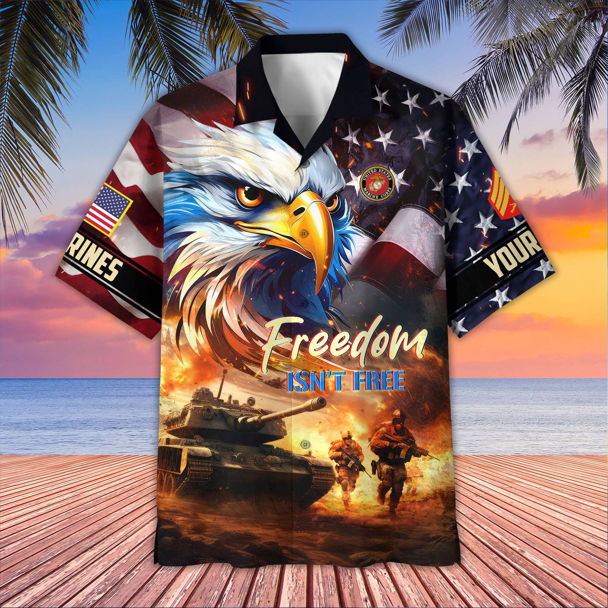 Unique Custom Name, Rank, USMC Hawaiian Shirt VPVC405503, Gifts For Marine Veteran, Best Gifts On Father's Day, Independence Day, Veterans Day.