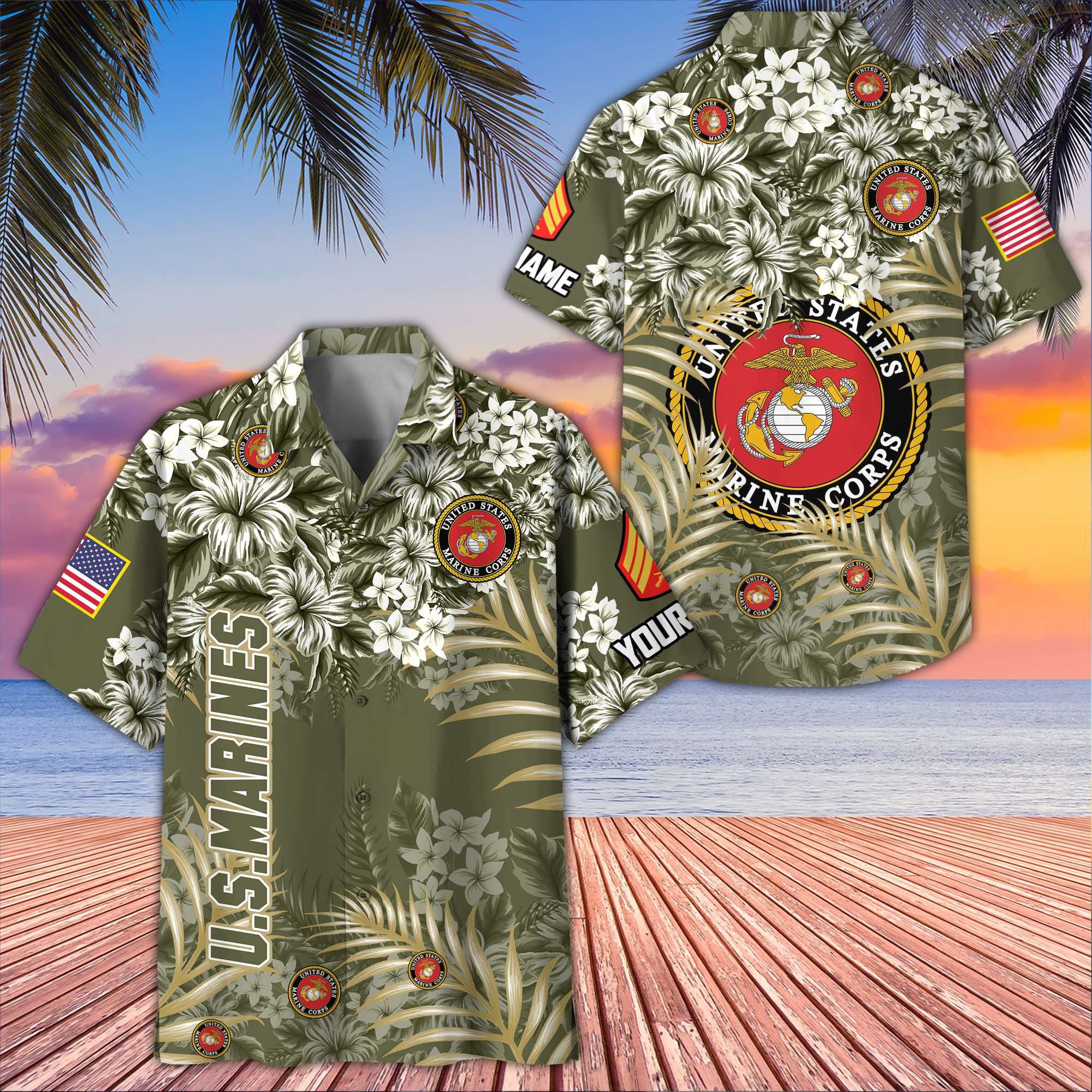 Premium Custom USMC Hawaiian Shirt VPVC405211, Gifts For Marine Veteran, Best Gifts On Father's Day, Armed Forces Day, Independence Day, Veterans Day.