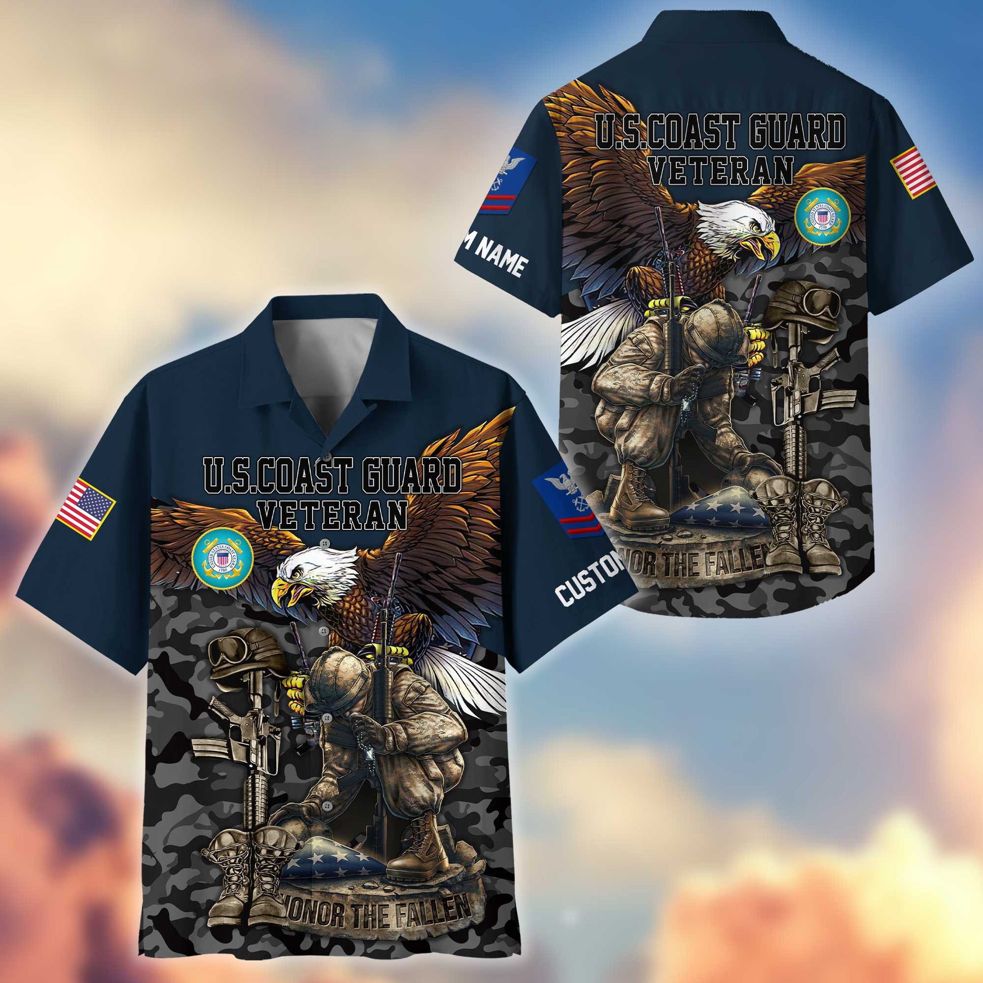 Premium Custom USCG Hawaiian Shirt VPVC404305, Gifts For Coast Guard Veteran, Best Gifts On Father's Day, Armed Forces Day, Independence Day, Veterans Day.