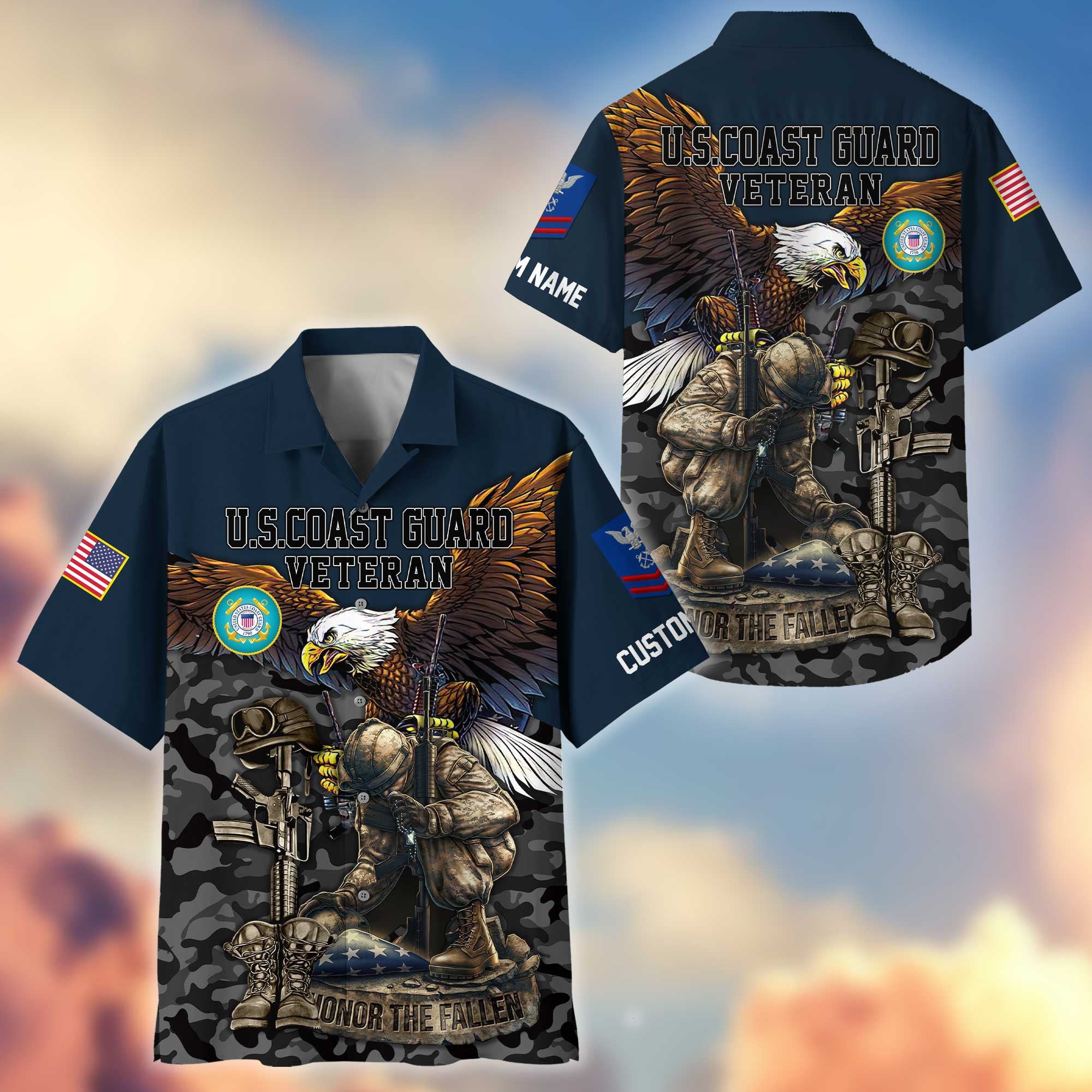 Premium Custom USCG Hawaiian Shirt VPVC404305, Gifts For Coast Guard Veteran, Best Gifts On Father's Day, Armed Forces Day, Independence Day, Veterans Day.