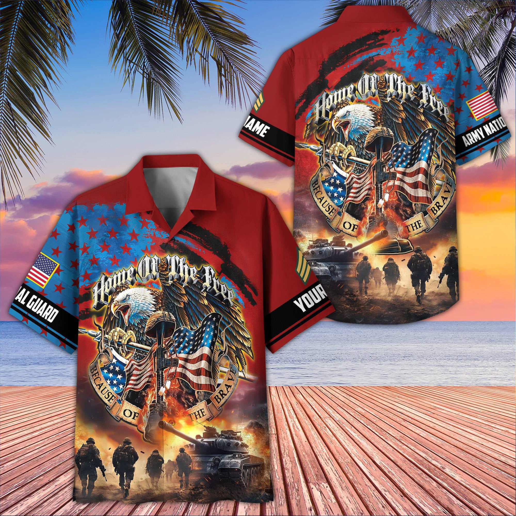 Unique Custom Name, Rank, US Army National Guard Veteran Hawaiian Shirt VPVC405608, Gifts For Army National Guard Veteran, Best Gifts On Father's Day, Independence Day, Veterans Day.