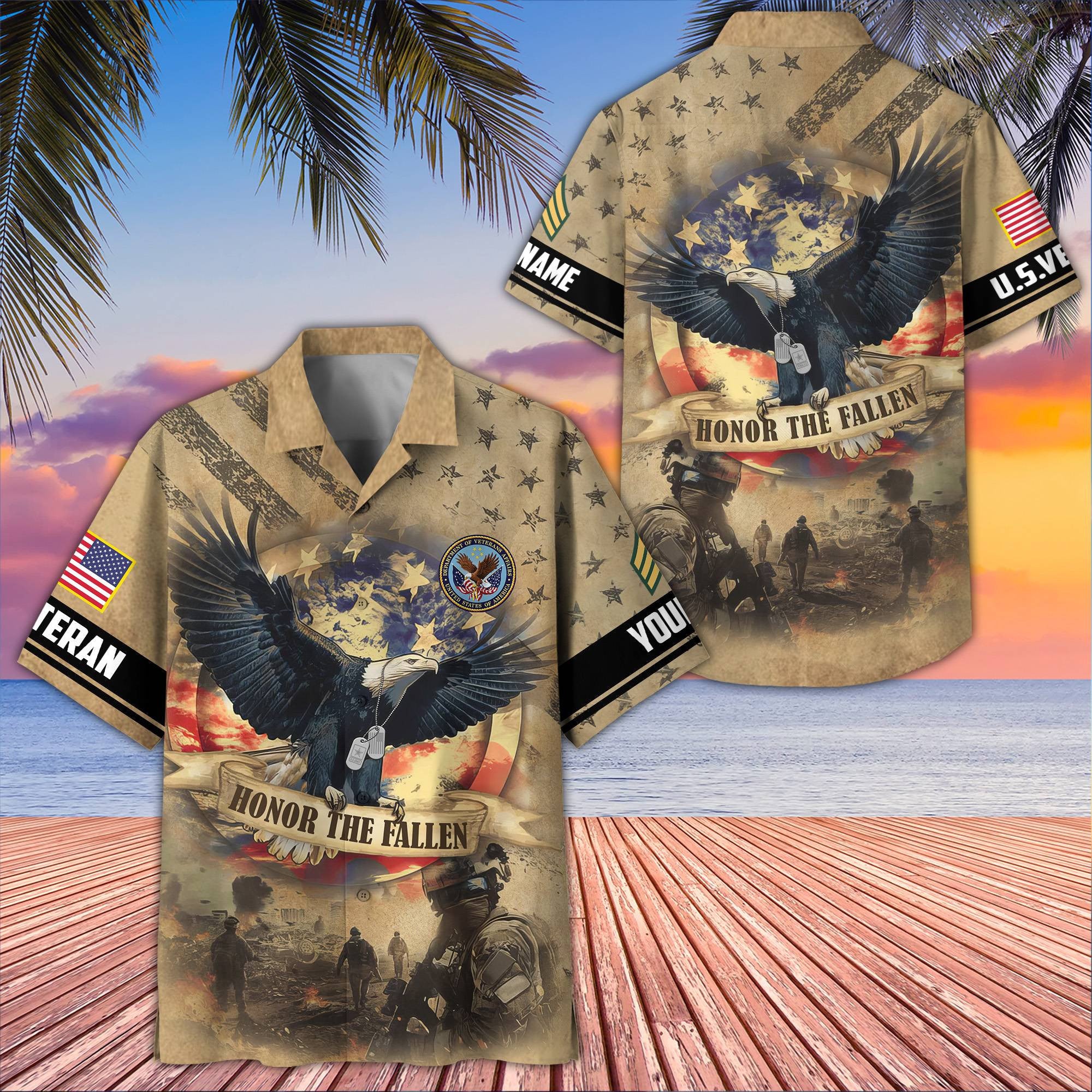 Premium Custom US Veteran Hawaiian Shirt VPVC407107, Gifts For US Veteran, Best Gifts On Father's Day, Armed Forces Day, Independence Day, Veterans Day.