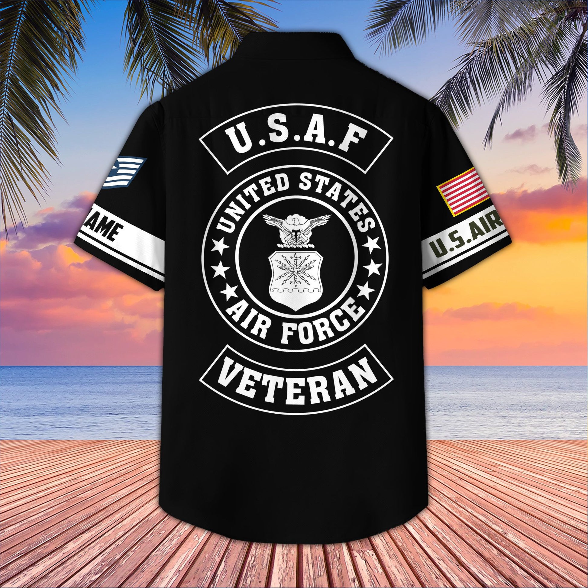 Unique Custom Name, Rank, USAF Hawaiian Shirt VPVC407204, Gifts For Air Force Veteran, Best Gifts On Father's Day, Independence Day, Veterans Day.