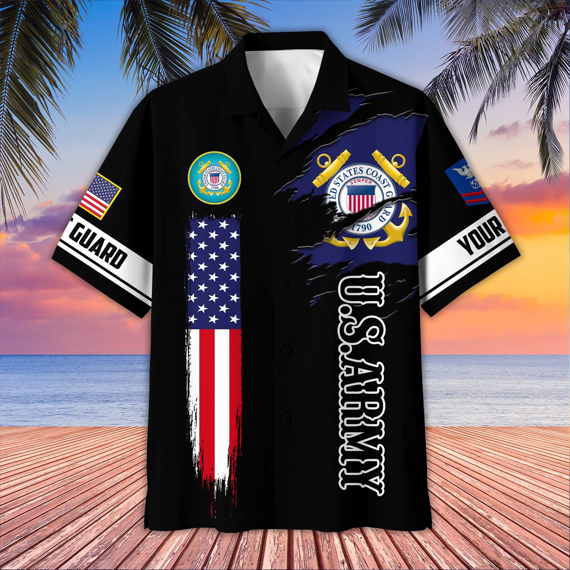 Unique Custom Name, Rank, USCG Hawaiian Shirt VPVC407205, Gifts For Coast Guard Veteran, Best Gifts On Father's Day, Independence Day, Veterans Day.