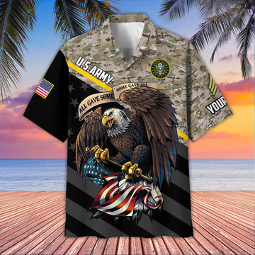 Premium Custom US Army Hawaiian Shirt VPVC407401, Gifts For Army Veteran, Best Gifts On Father's Day, Armed Forces Day, Independence Day, Veterans Day.