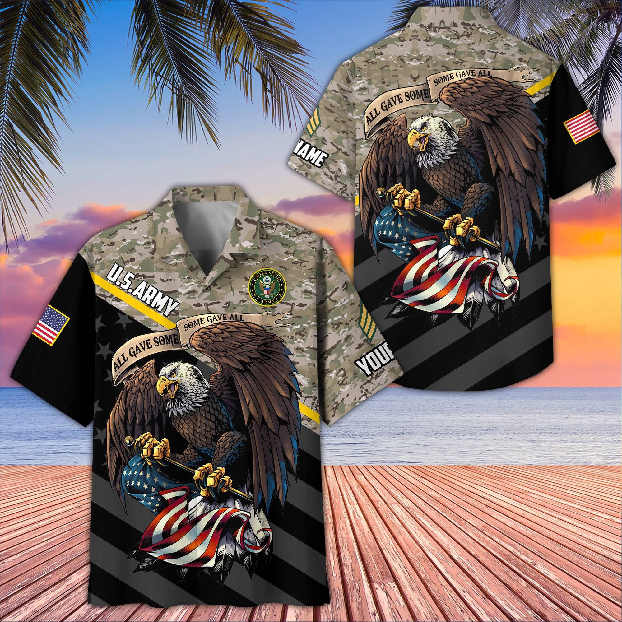 Premium Custom US Army Hawaiian Shirt VPVC407401, Gifts For Army Veteran, Best Gifts On Father's Day, Armed Forces Day, Independence Day, Veterans Day.