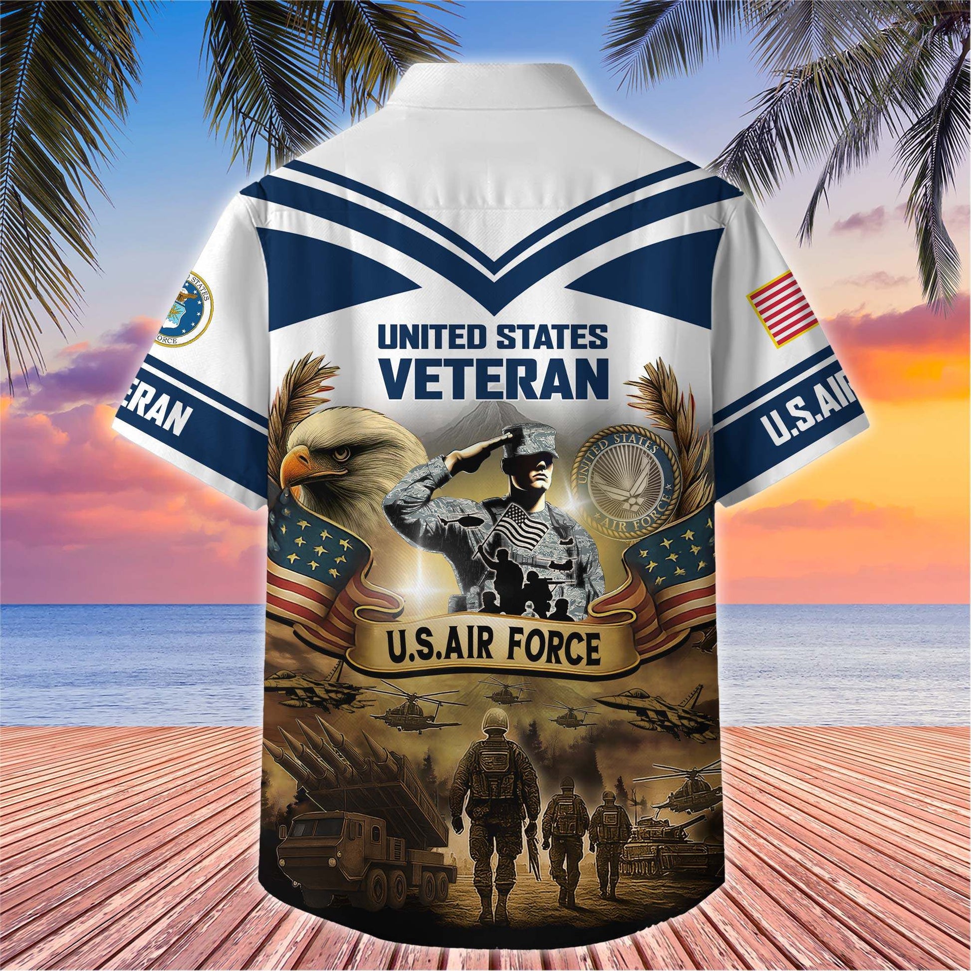 Premium US Veterans Hawaiian Shirt BPHN120611, Gifts For US Veterans, Gifts On Independence Day, Veterans Day.