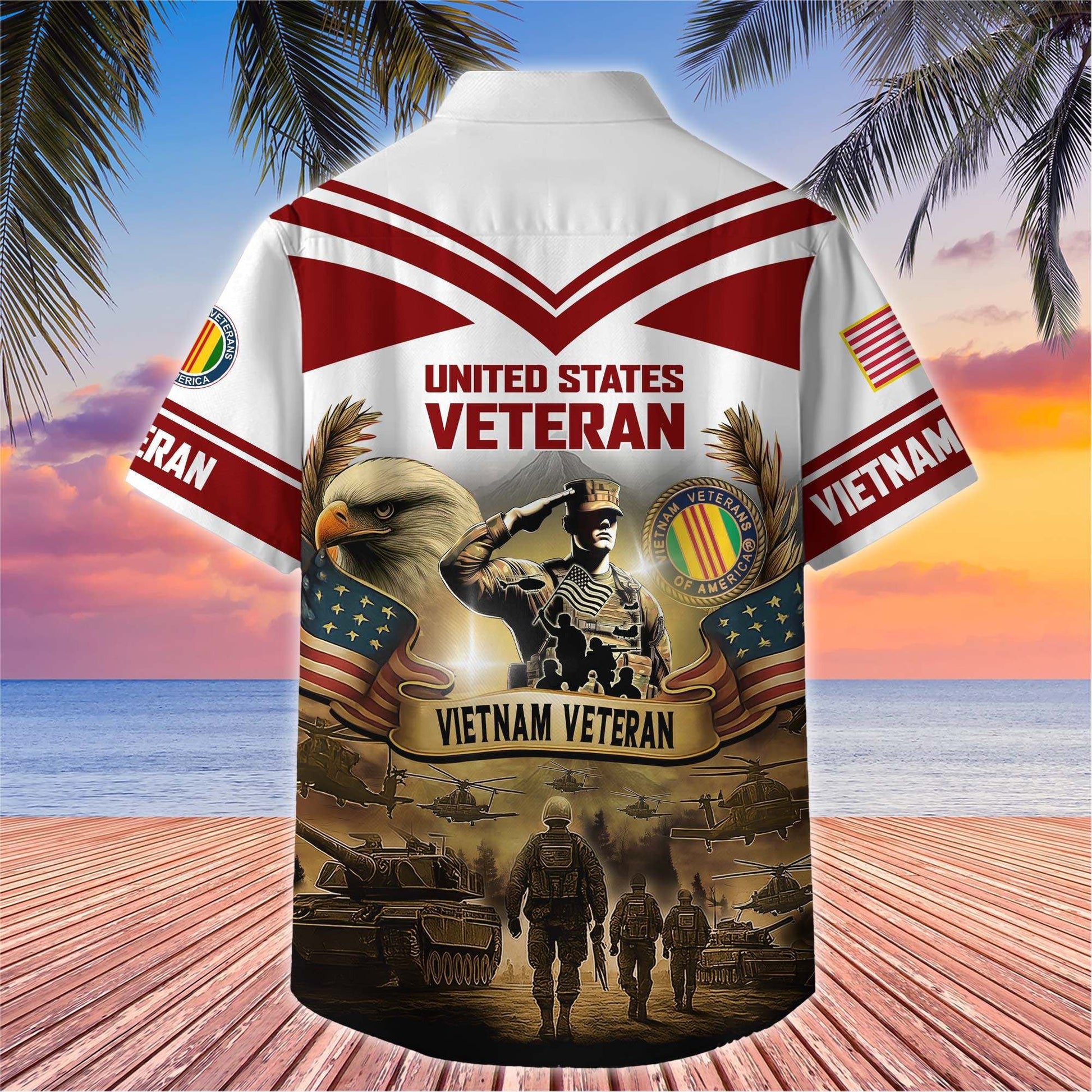 Premium US Veterans Hawaiian Shirt BPHN120611, Gifts For US Veterans, Gifts On Independence Day, Veterans Day.
