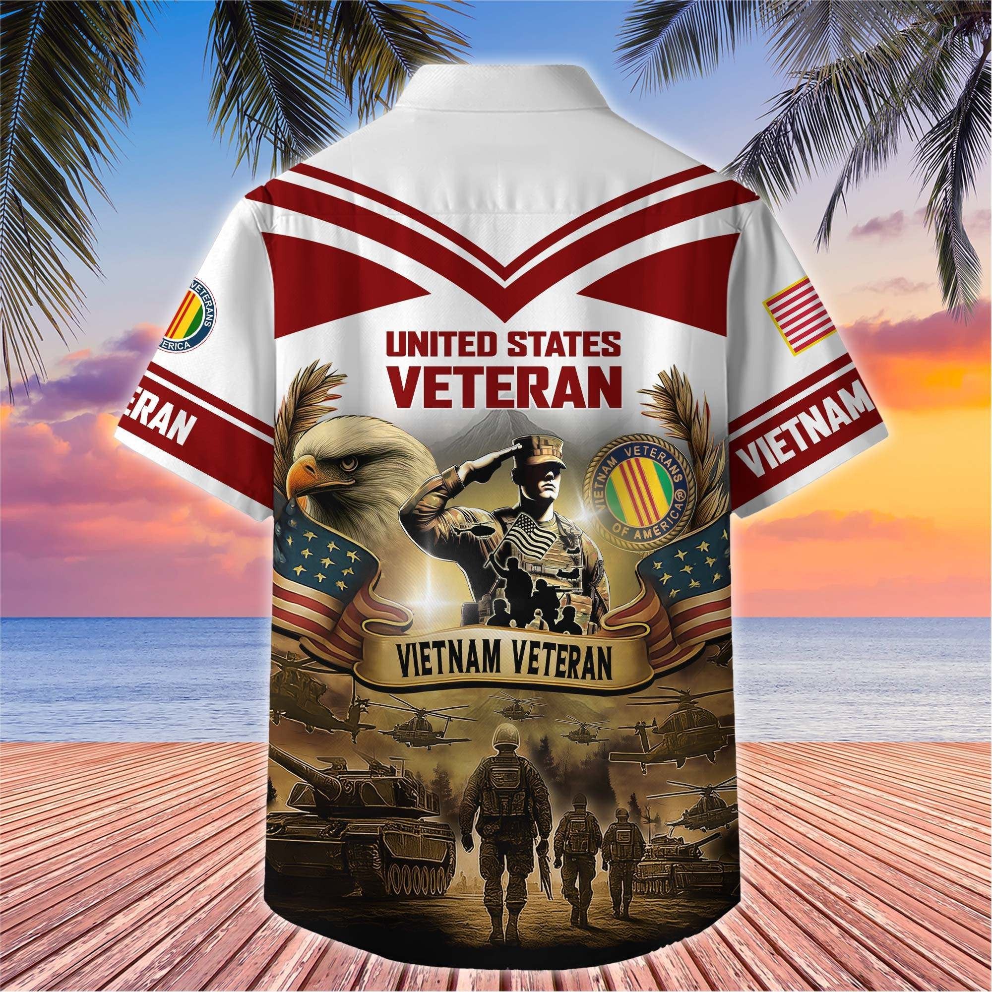 Premium US Veterans Hawaiian Shirt BPHN120611, Gifts For US Veterans, Gifts On Independence Day, Veterans Day.