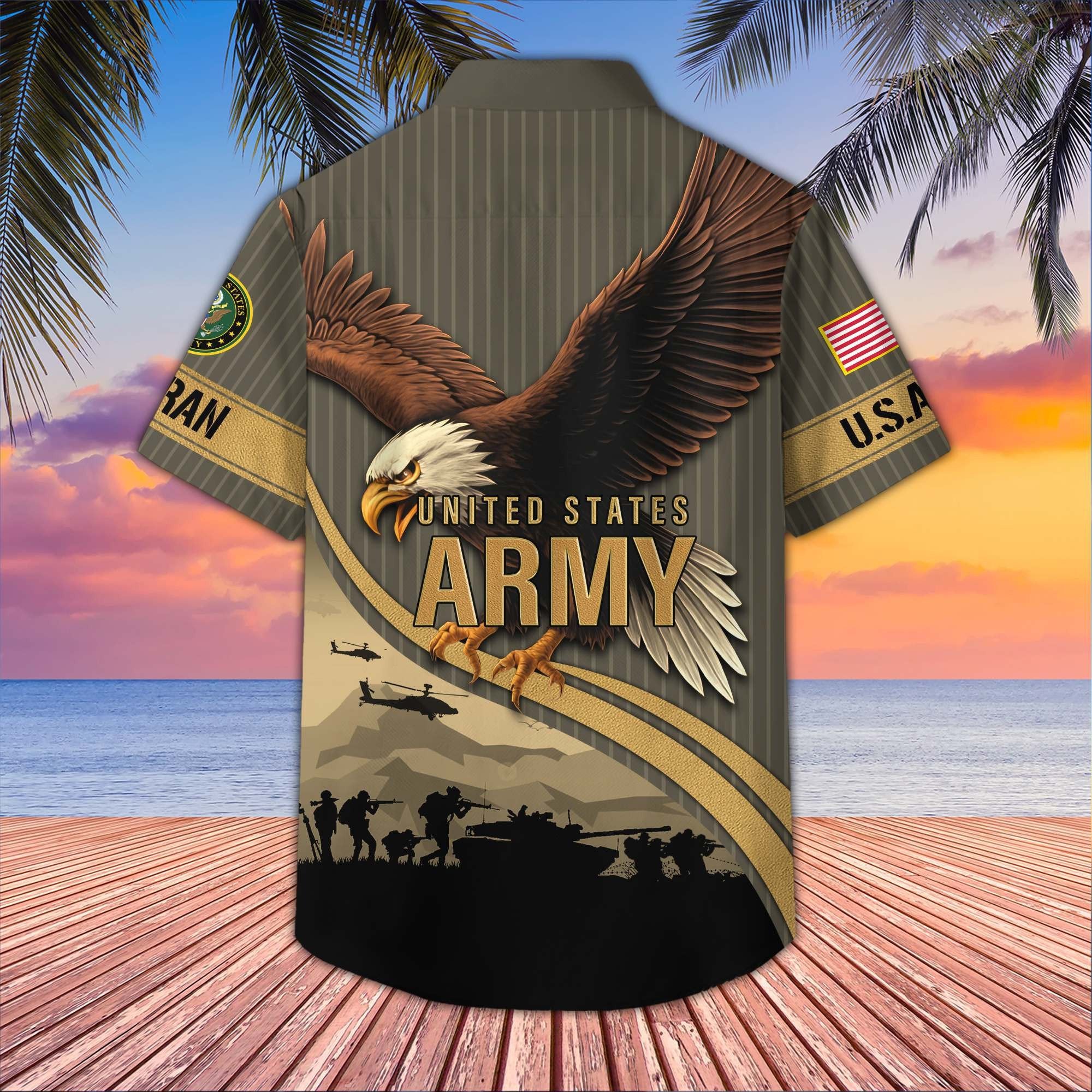 Premium US Veterans Hawaiian Shirt BPHN060611, Gifts For US Veterans, Gifts On Independence Day, Veterans Day.
