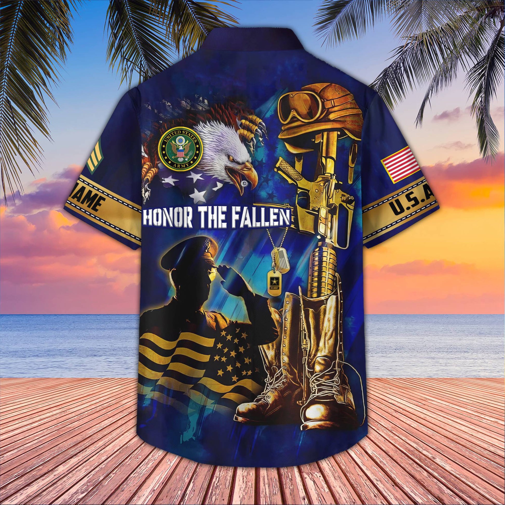 Premium Custom US Army Hawaiian Shirt VPVC407701, Gifts For Army Veteran, Best Gifts On Father's Day, Armed Forces Day, Independence Day, Veterans Day.