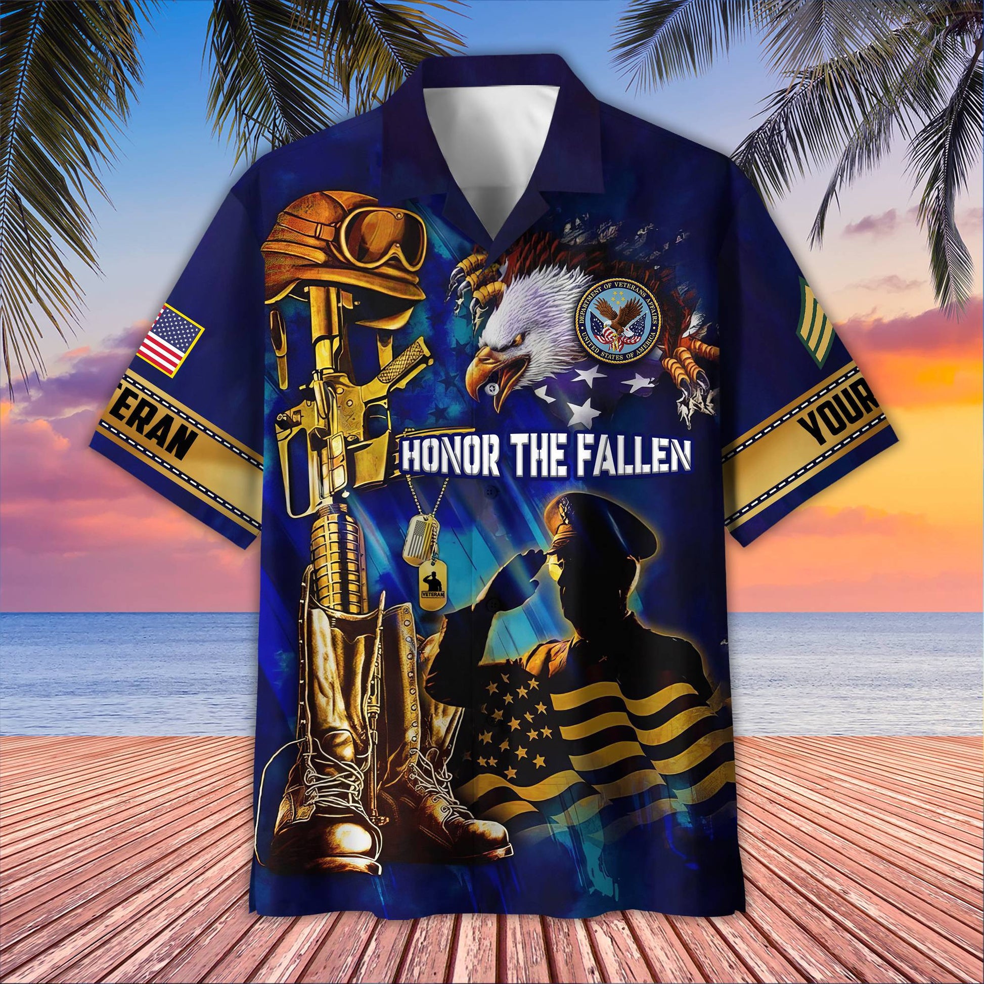 Premium Custom US Veteran Hawaiian Shirt VPVC407707, Gifts For US Veteran, Best Gifts On Father's Day, Armed Forces Day, Independence Day, Veterans Day.