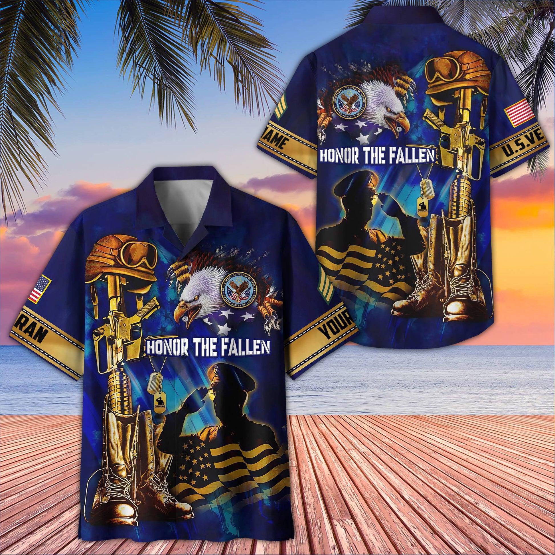 Premium Custom US Veteran Hawaiian Shirt VPVC407707, Gifts For US Veteran, Best Gifts On Father's Day, Armed Forces Day, Independence Day, Veterans Day.